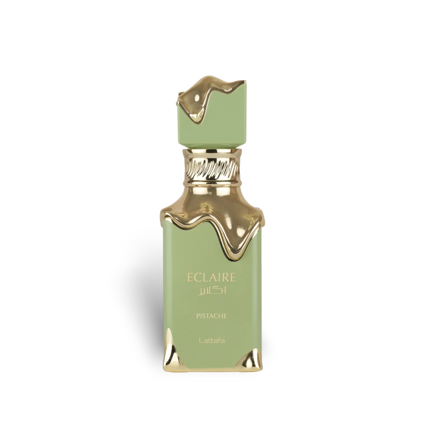 Eclaire Pistache 100ml Eau de Parfum by Lattafa perfume bottle close up