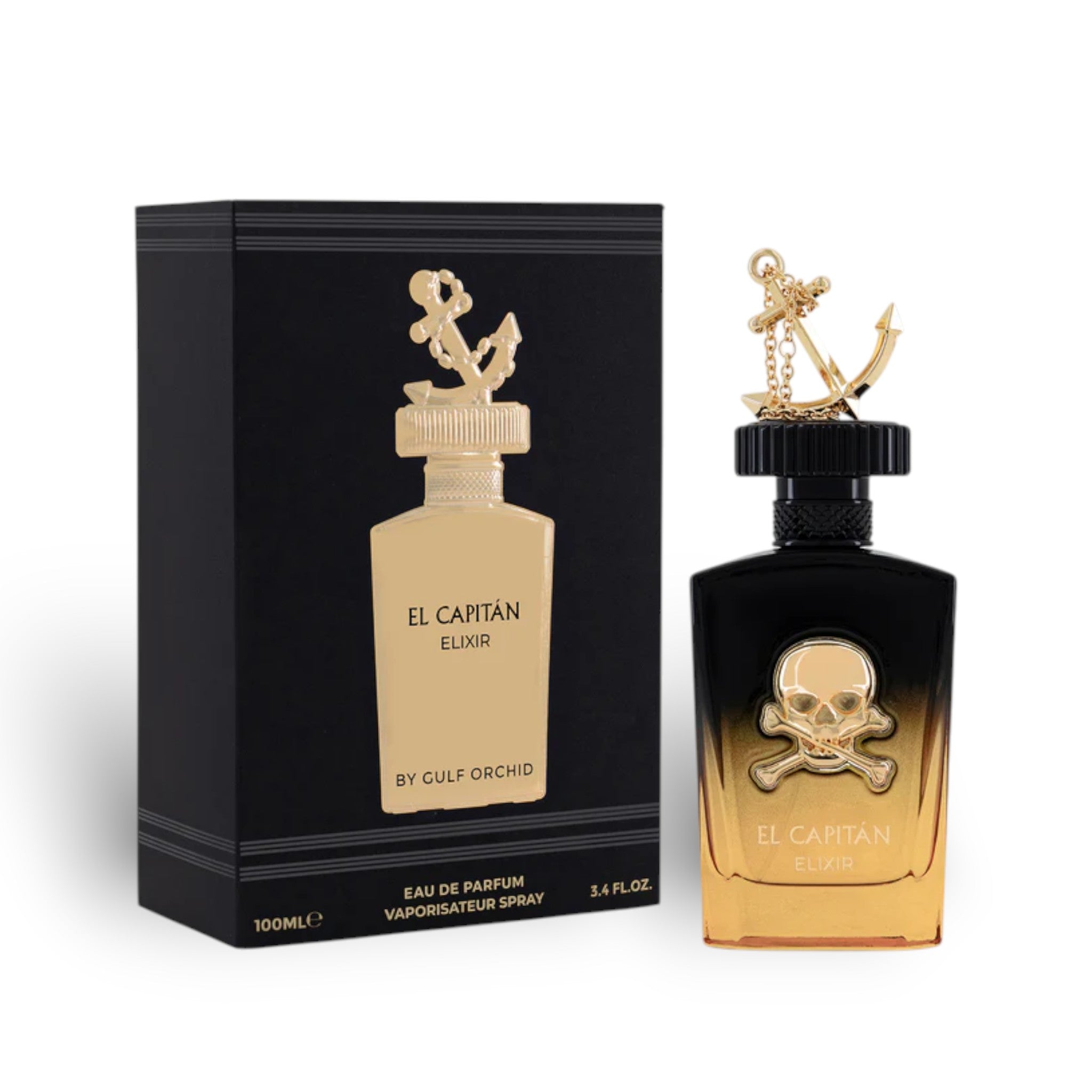 El Capitán Elixir 100ml Eau de Parfum by Gulf Orchid bottle and box