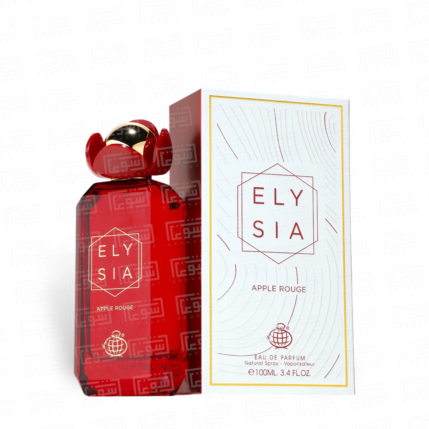 Elysia Apple Rouge 100ml Eau de Parfum by Fragrance World bottle and box