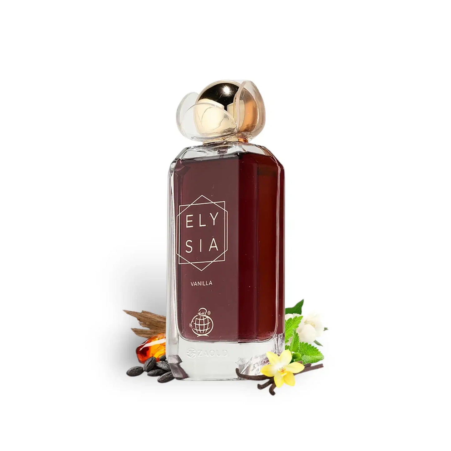 Elysia Vanilla 100ml Eau de Parfum by Fragrance World fragrance packaging front view