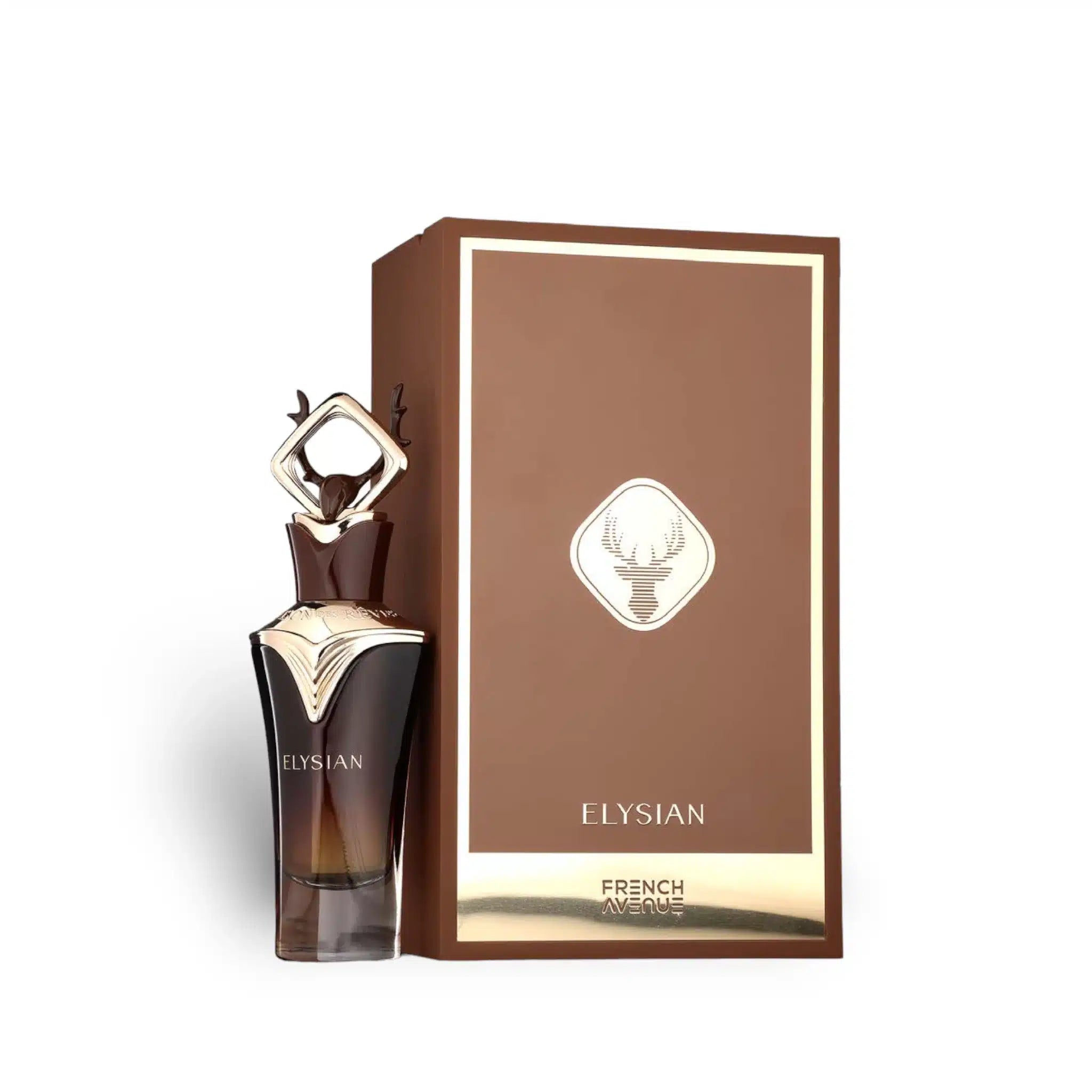 Elysian 100ml Eau de Parfum by French Avenue bottle and box