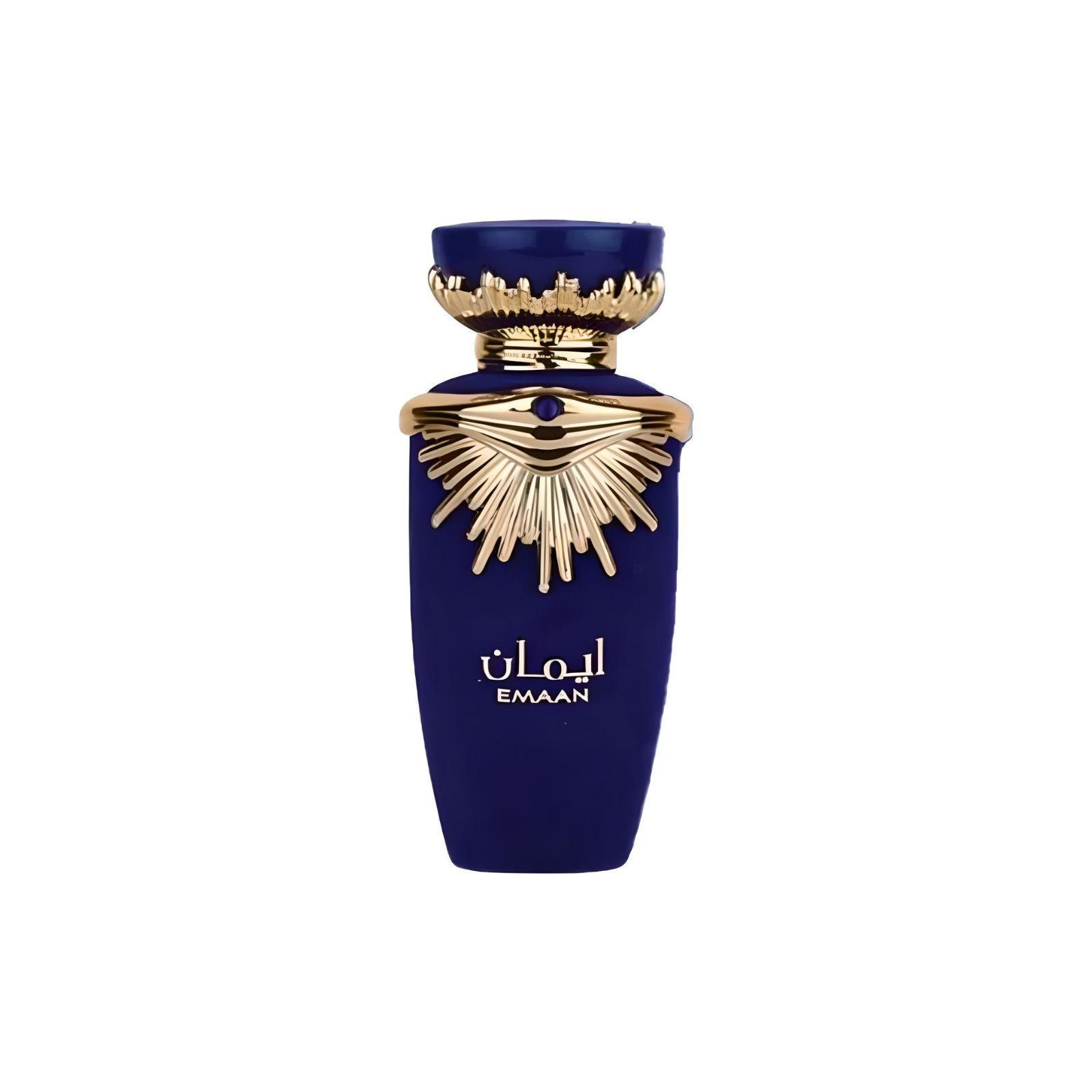 Emaan 100ml Eau de Parfum by Lattafa fragrance packaging front view