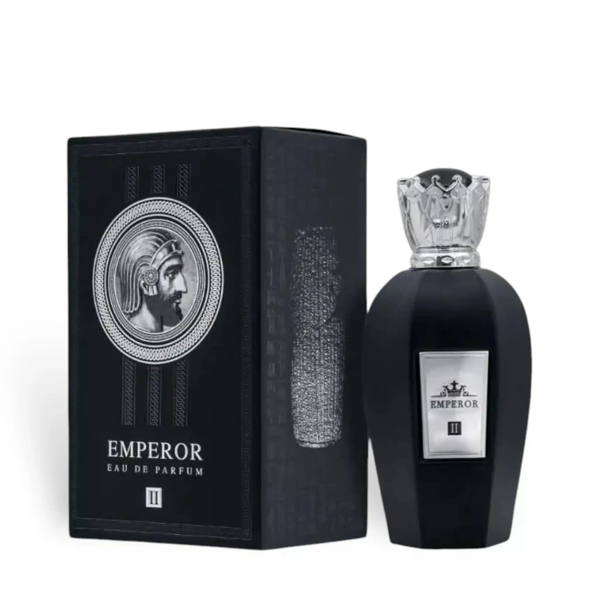 Emperor II 100ml Eau de Parfum by Fragrance World bottle and box