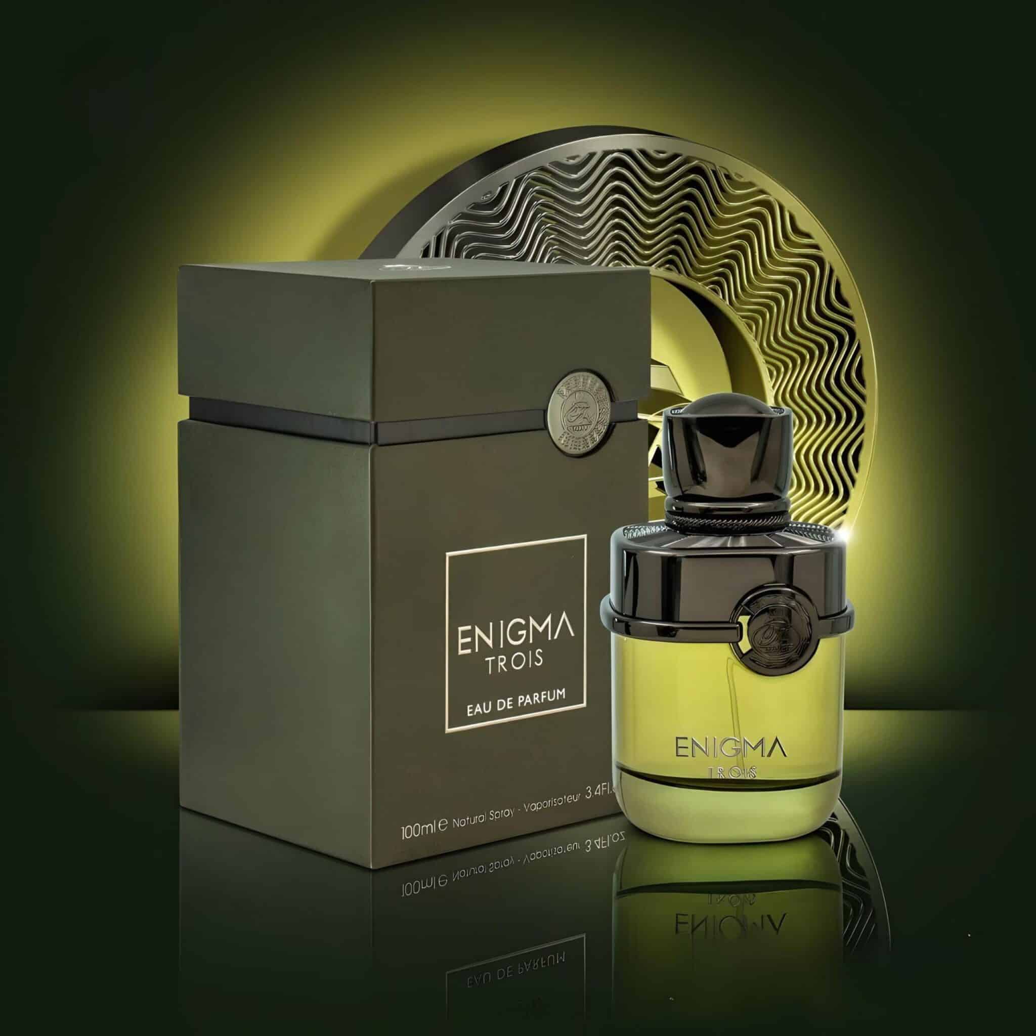 Enigma Trois 100ml Eau de Parfum by French Avenue perfume bottle close up