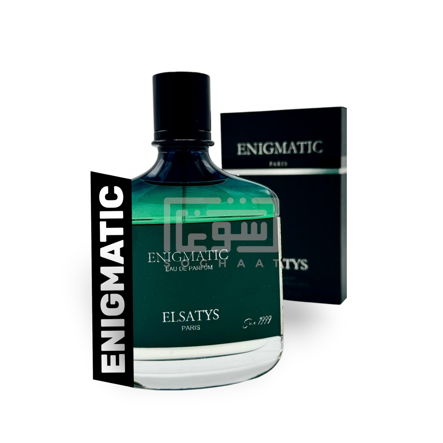 Enigmatic (Elsatys Leather Collection) 100ml Eau de Parfum by Parisis Parfums bottle and box