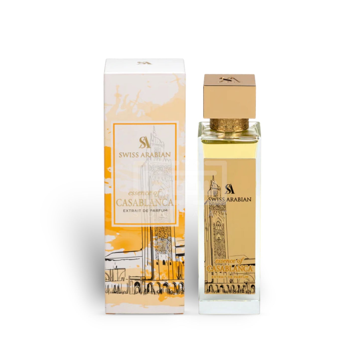 Essence Of Casablanca 100ml Extrait de Parfum by Swiss Arabian bottle and box