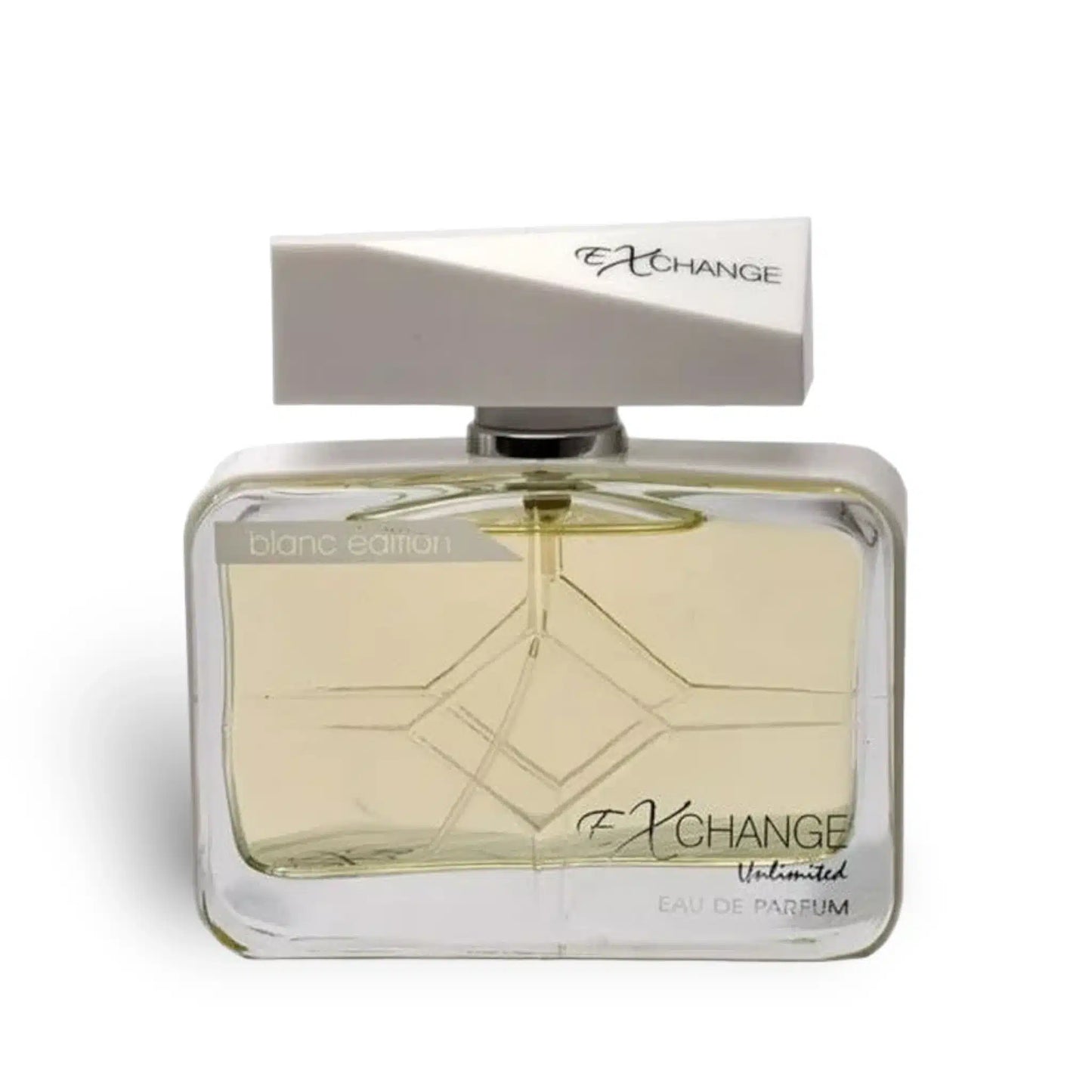 Exchange Unlimited Blanc Edition 100ml Eau de Parfum by Fragrance World fragrance packaging front view