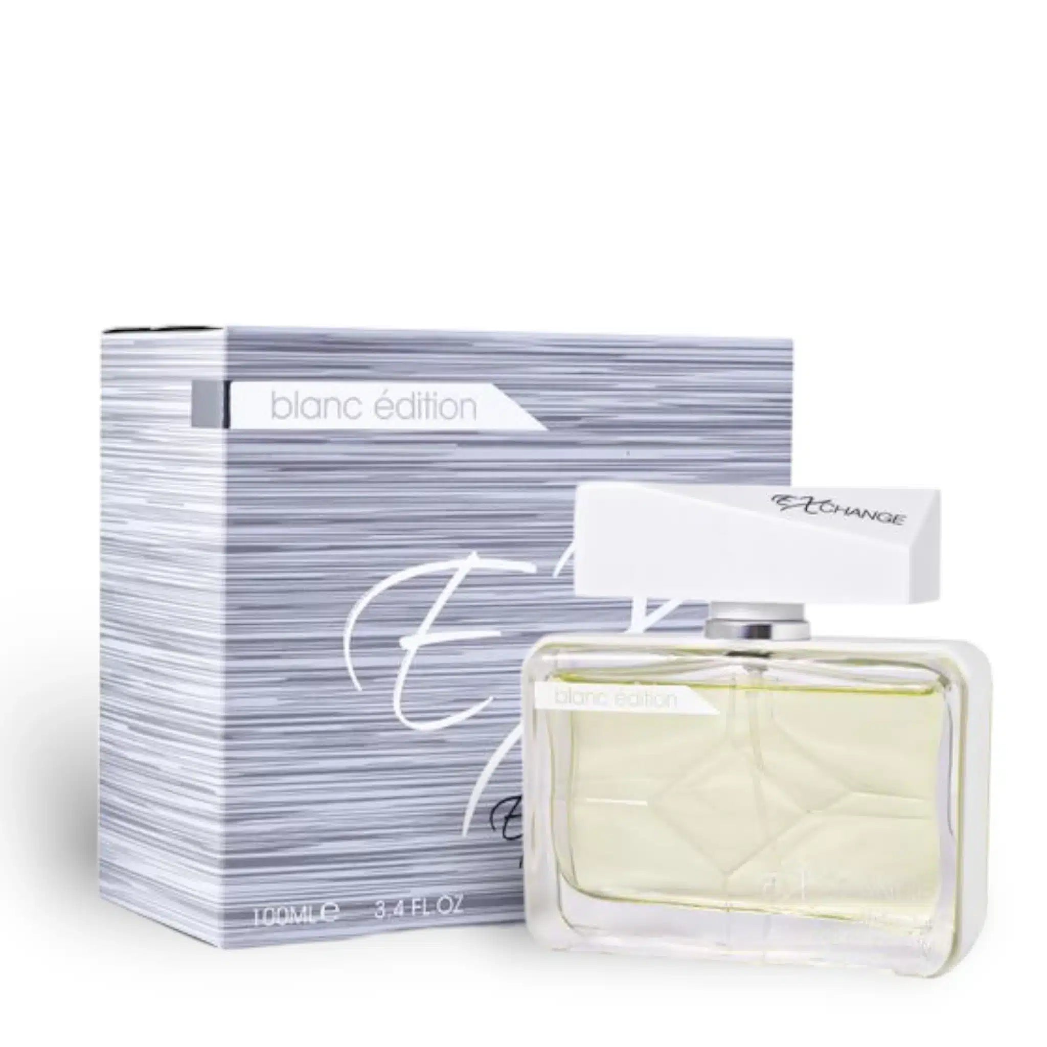 Exchange Unlimited Blanc Edition 100ml Eau de Parfum by Fragrance World bottle and box