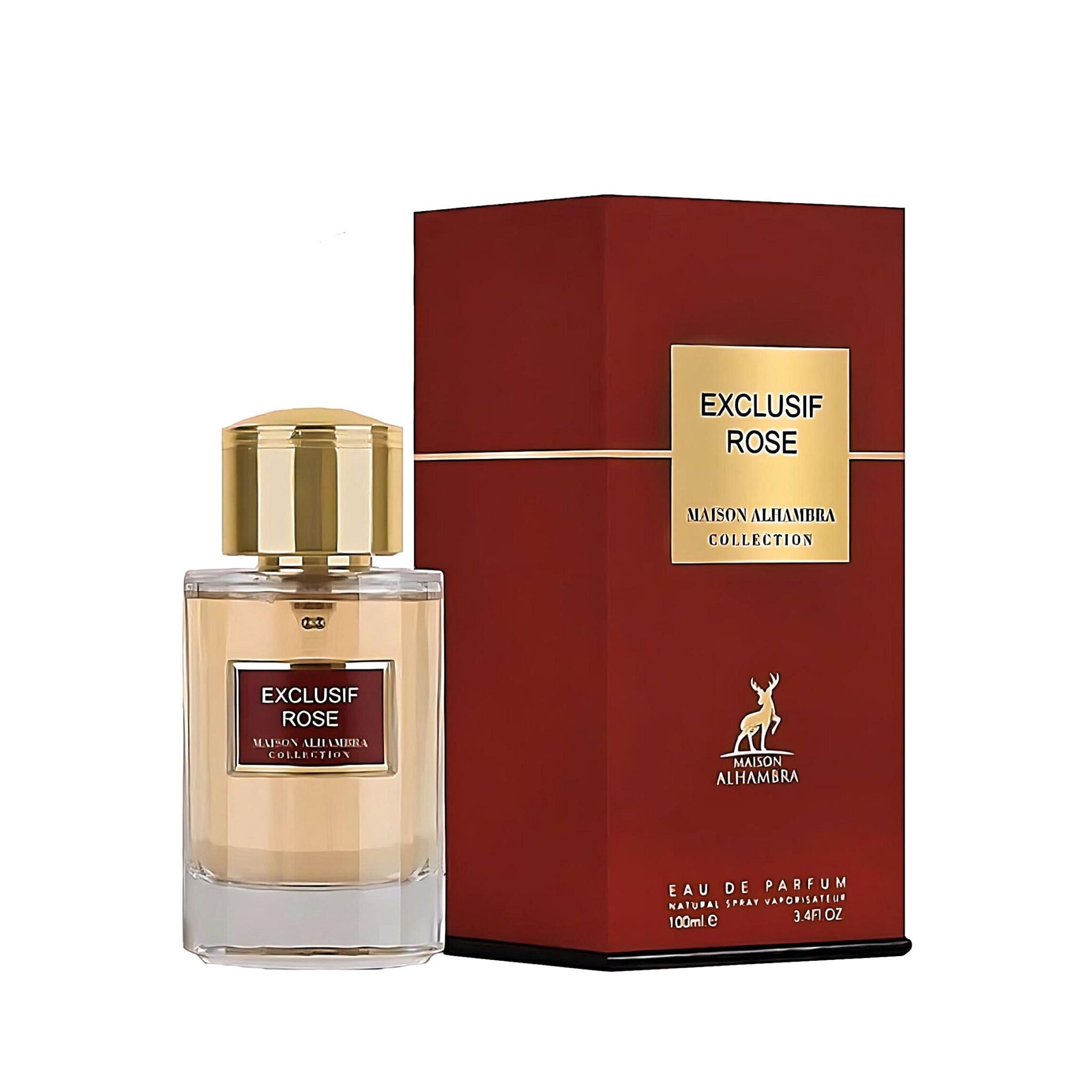 Exclusif Rose 100ml Eau de Parfum by Maison Alhambra bottle and box