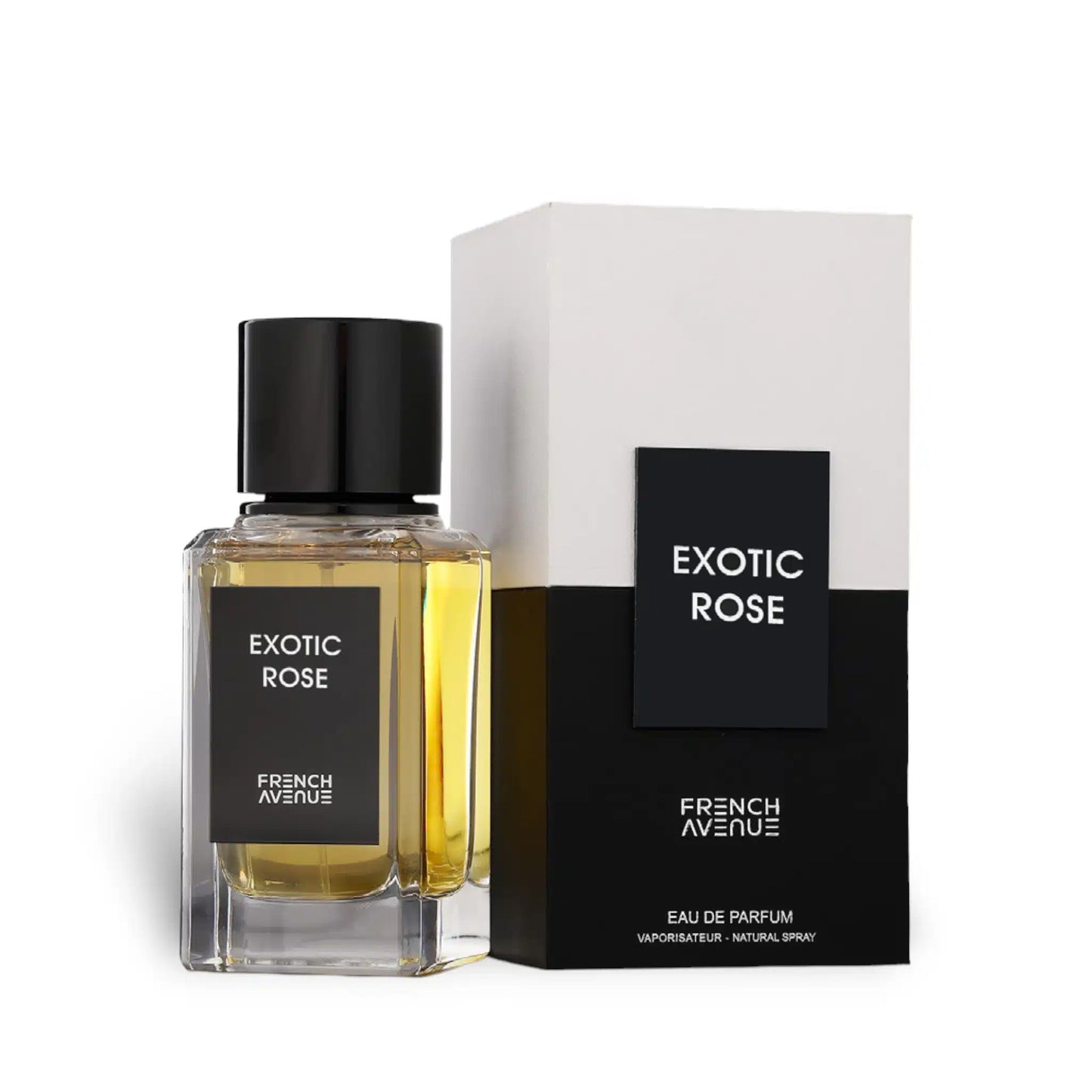 Exotic Rose 100ml Eau de Parfum by French Avenue bottle and box