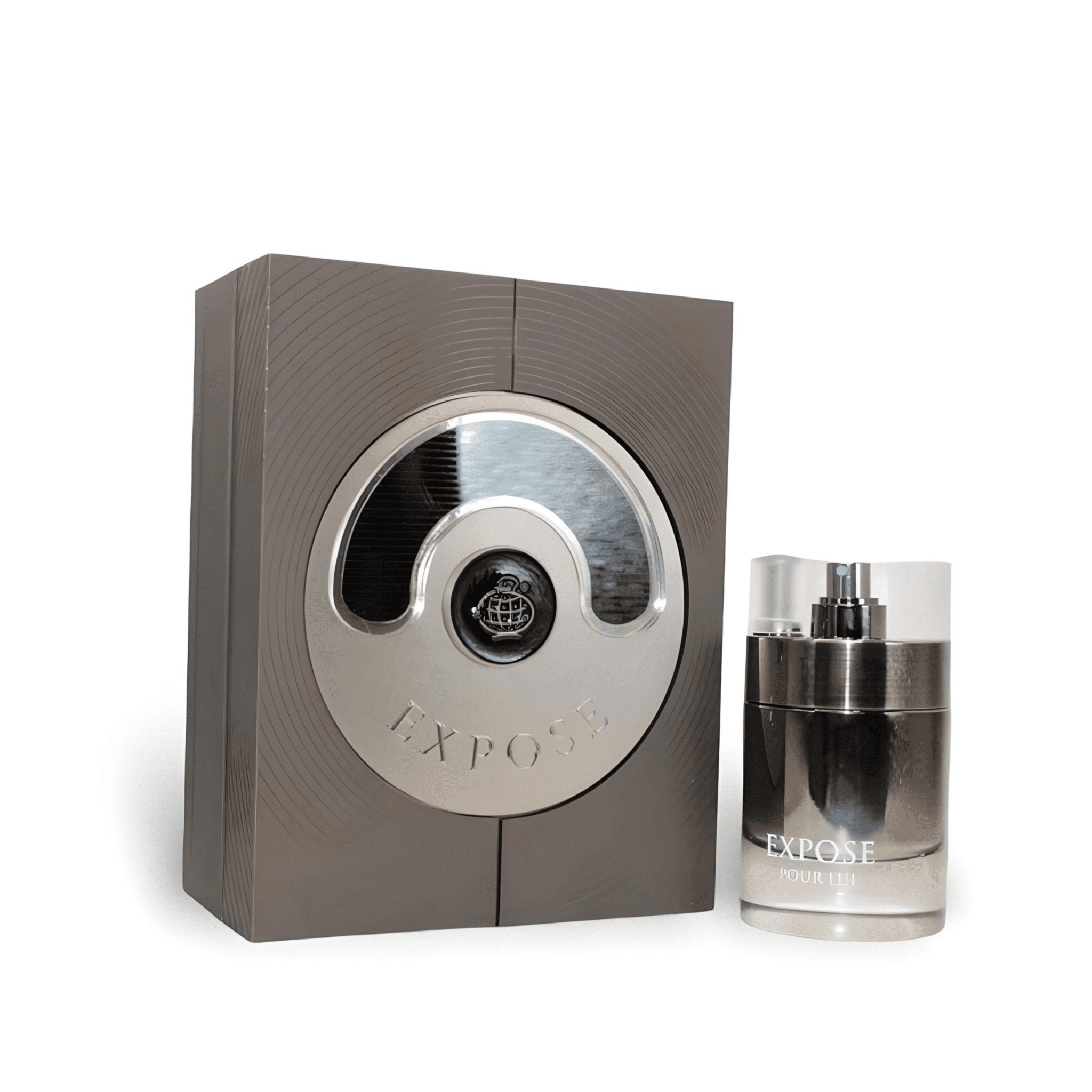 Expose Pour Lui 100ml Eau de Parfum by Fragrance World perfume bottle close up