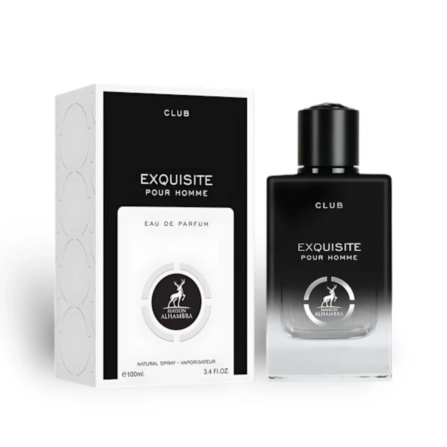 Exquisite Pour Homme Club 100ml Eau de Parfum by Maison Alhambra bottle and box