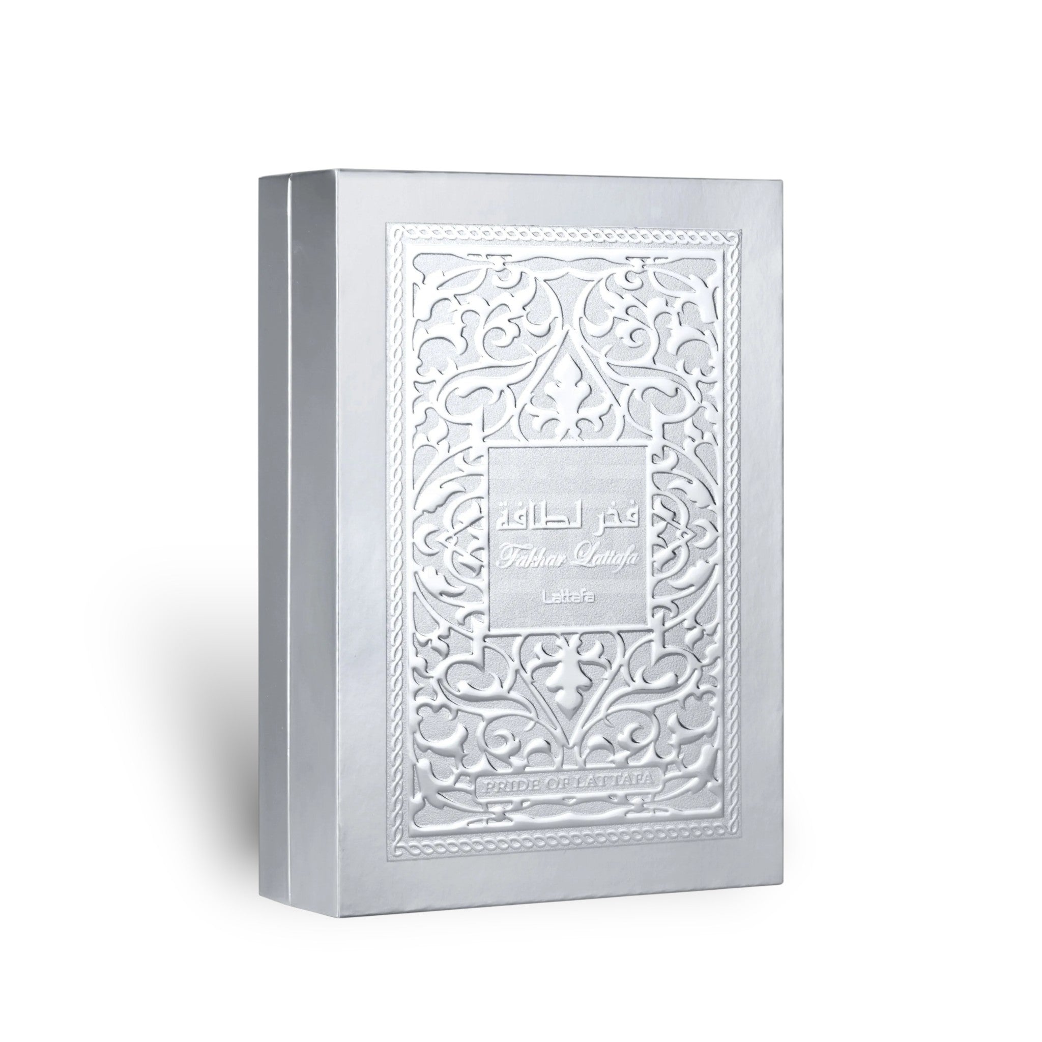 Fakhar Lattafa Platin 100ml Eau de Parfum by Lattafa perfume bottle close up