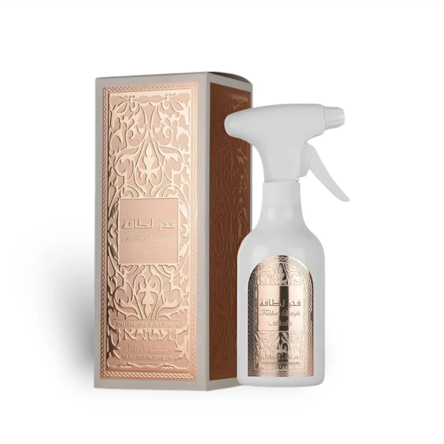 Fakhar Lattafa Rose Gold Room Spray 450ml Air Freshener by Lattafa air freshener bottle