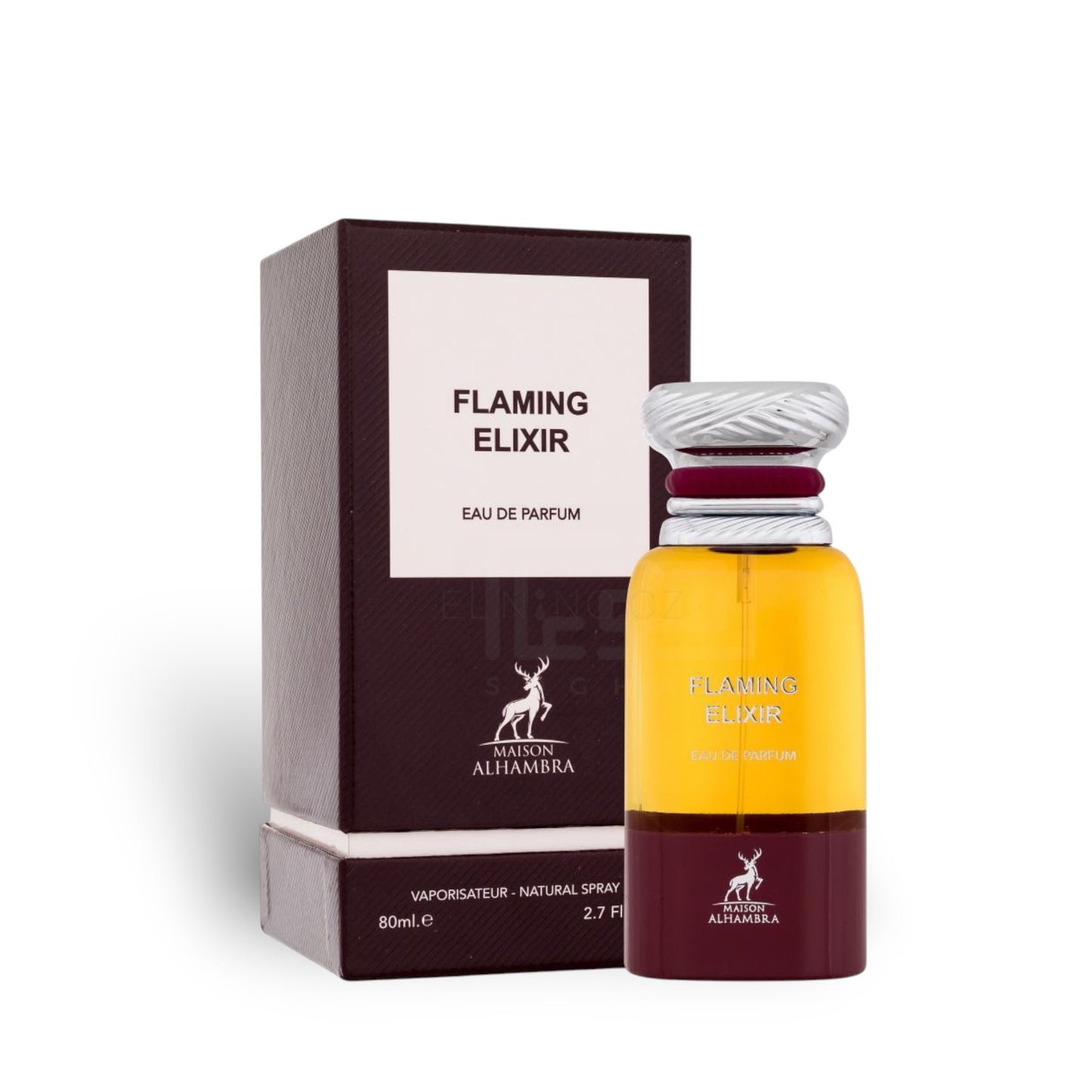 Flaming Elixir 80ml Eau de Parfum by Maison Alhambra bottle and box