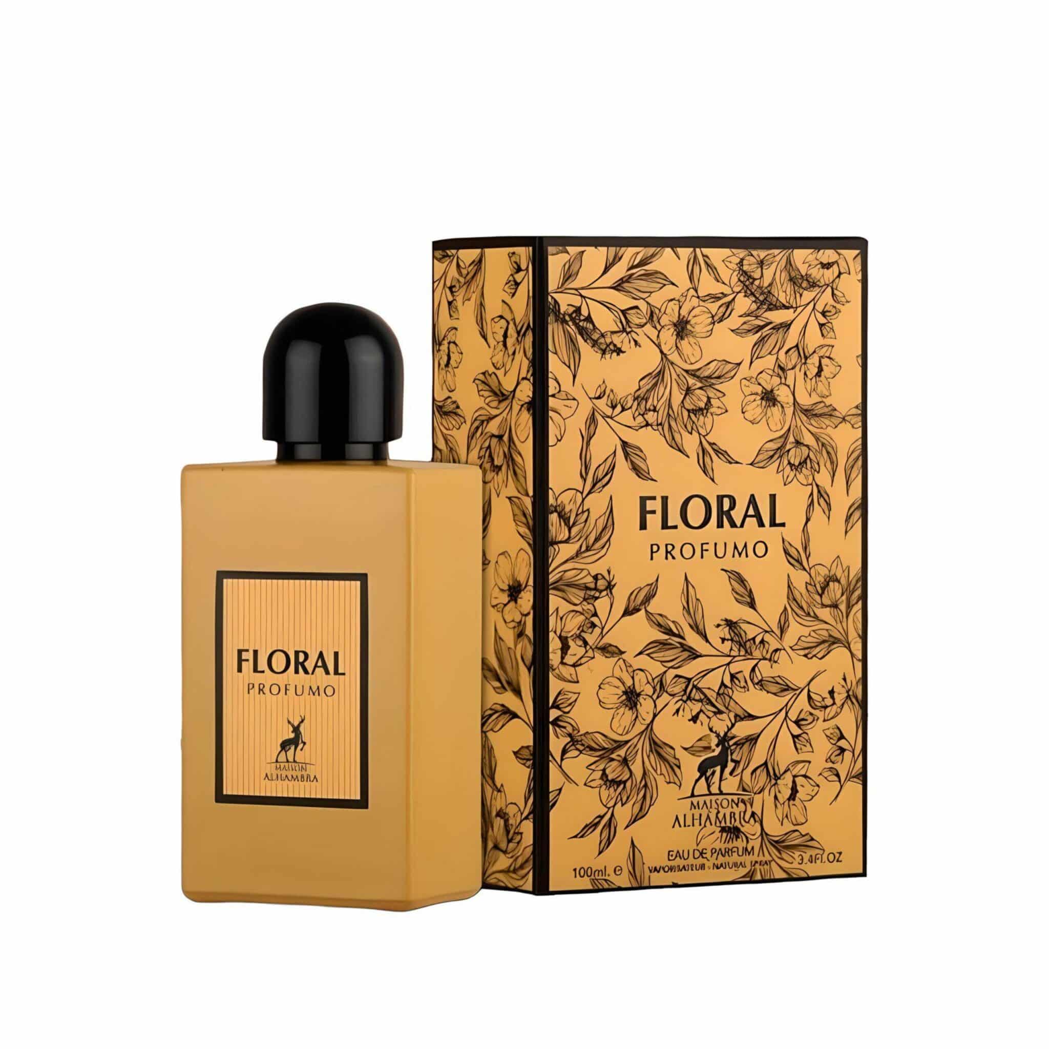Floral Profumo 100ml Eau de Parfum by Maison Alhambra bottle and box
