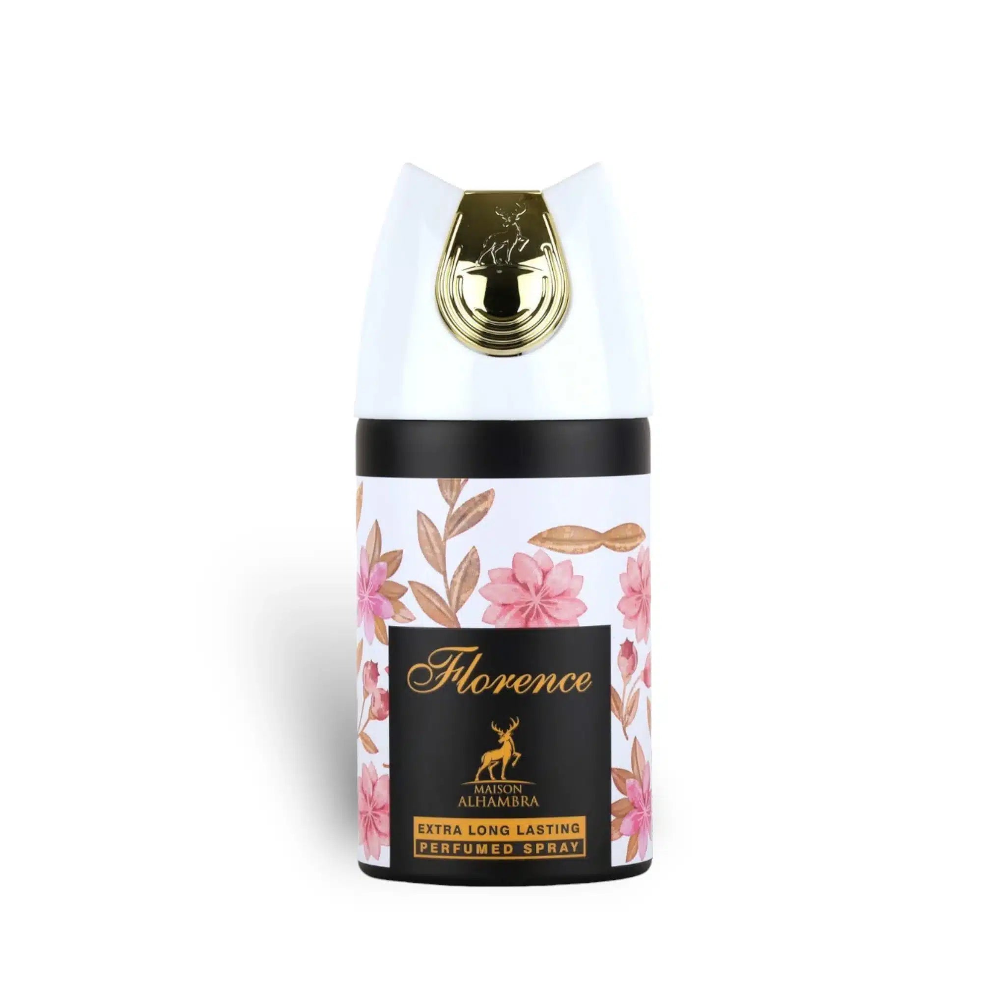 Florence Perfumed 250ml Body Spray by Maison Alhambra body spray can and packaging