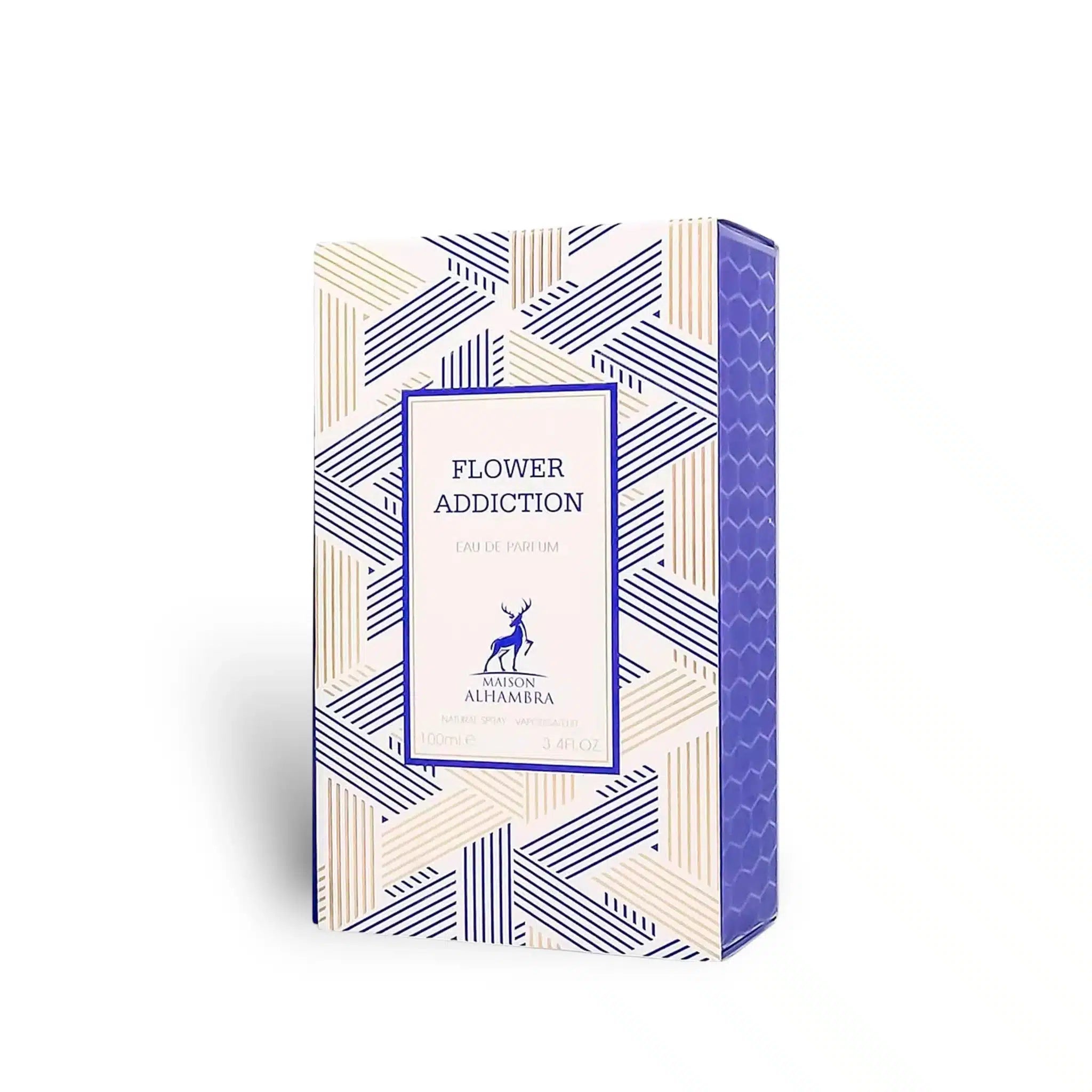 Flower Addiction 100ml Eau de Parfum by Maison Alhambra perfume bottle close up
