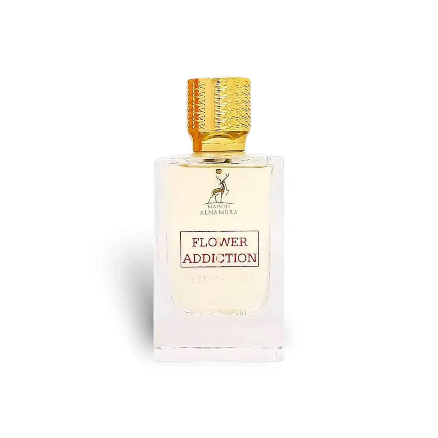 Flower Addiction 100ml Eau de Parfum by Maison Alhambra fragrance packaging front view