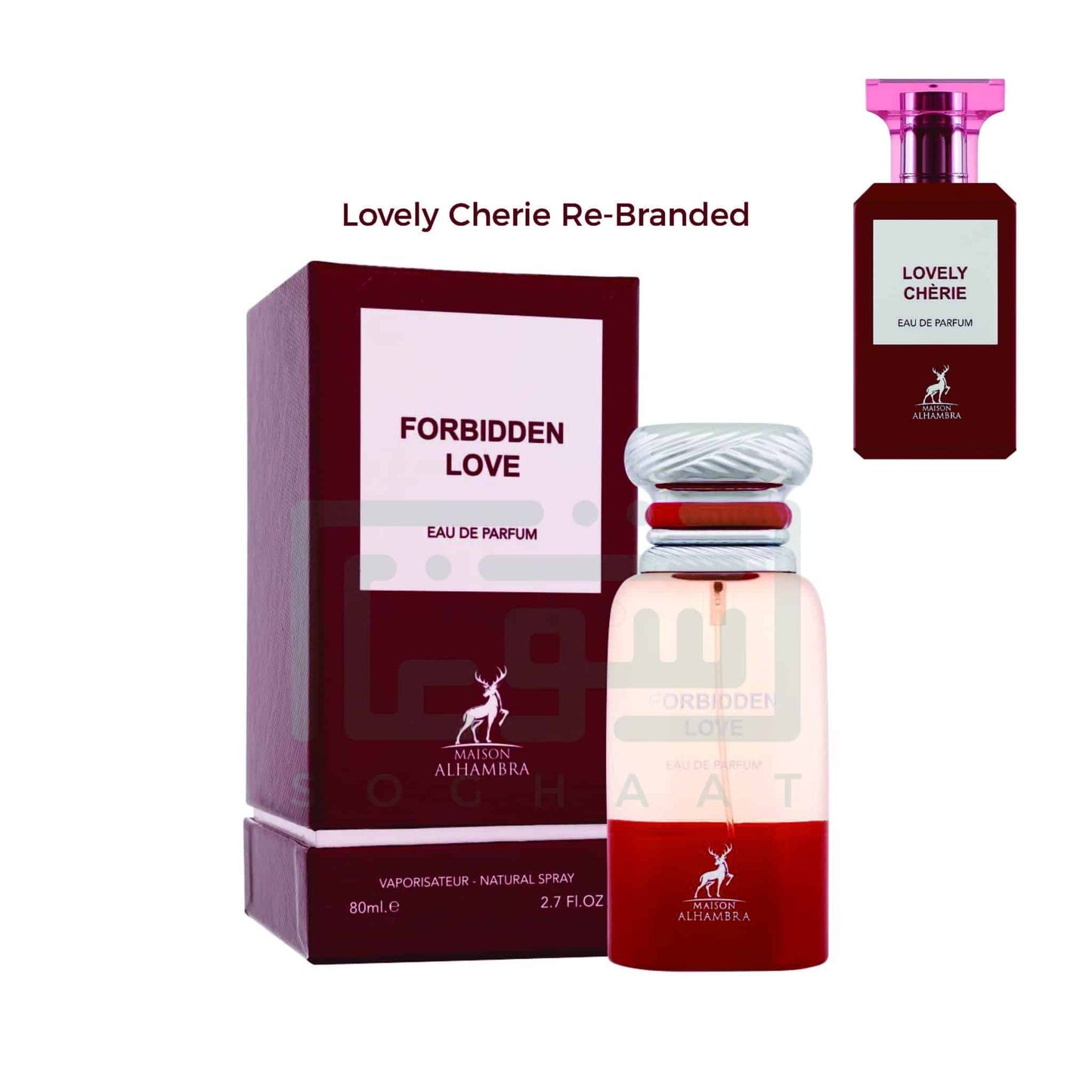 Forbidden Love (Lovely Cherie) 80ml Eau de Parfum by Maison Alhambra bottle and box