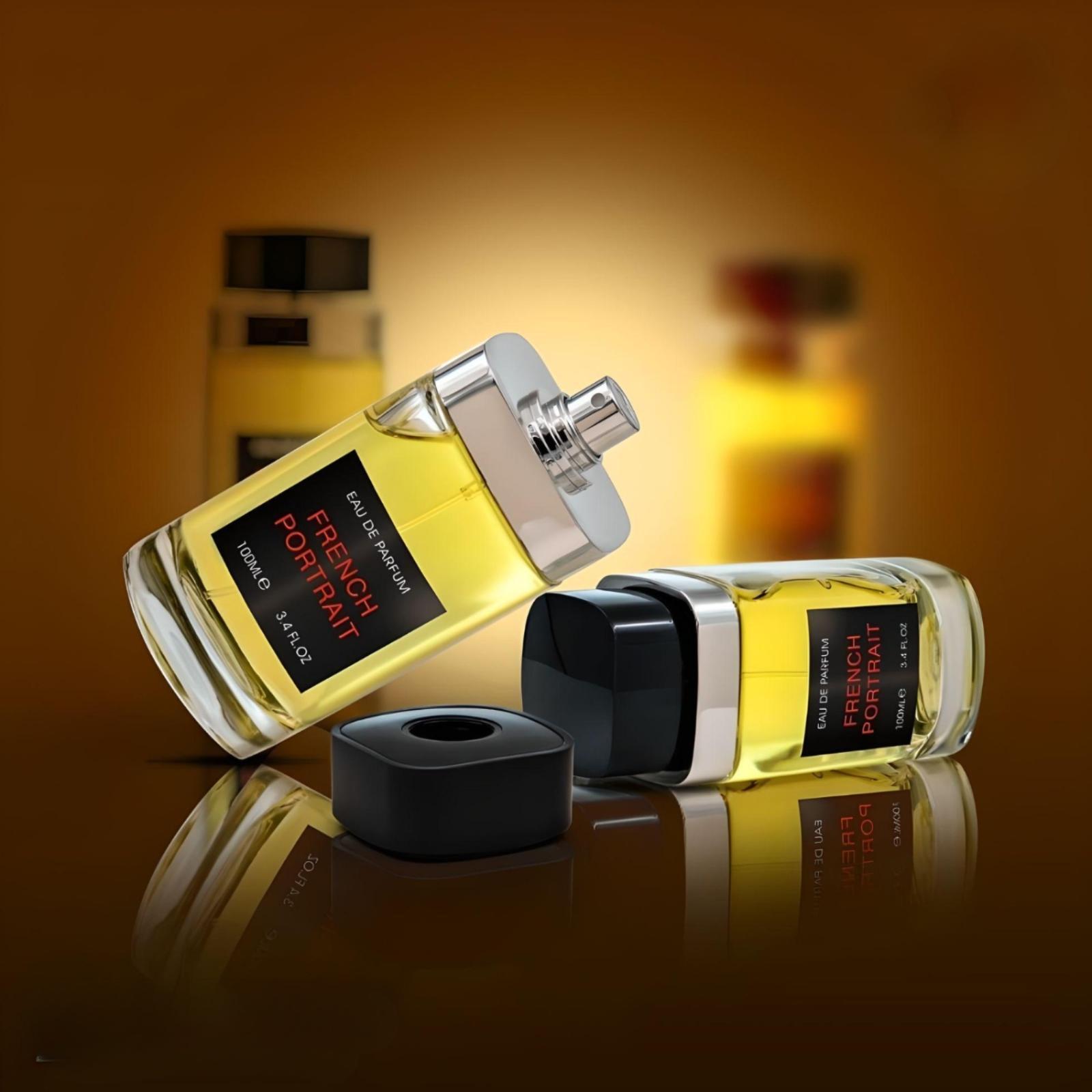French Portrait 100ml Eau de Parfum by Fragrance World fragrance packaging front view