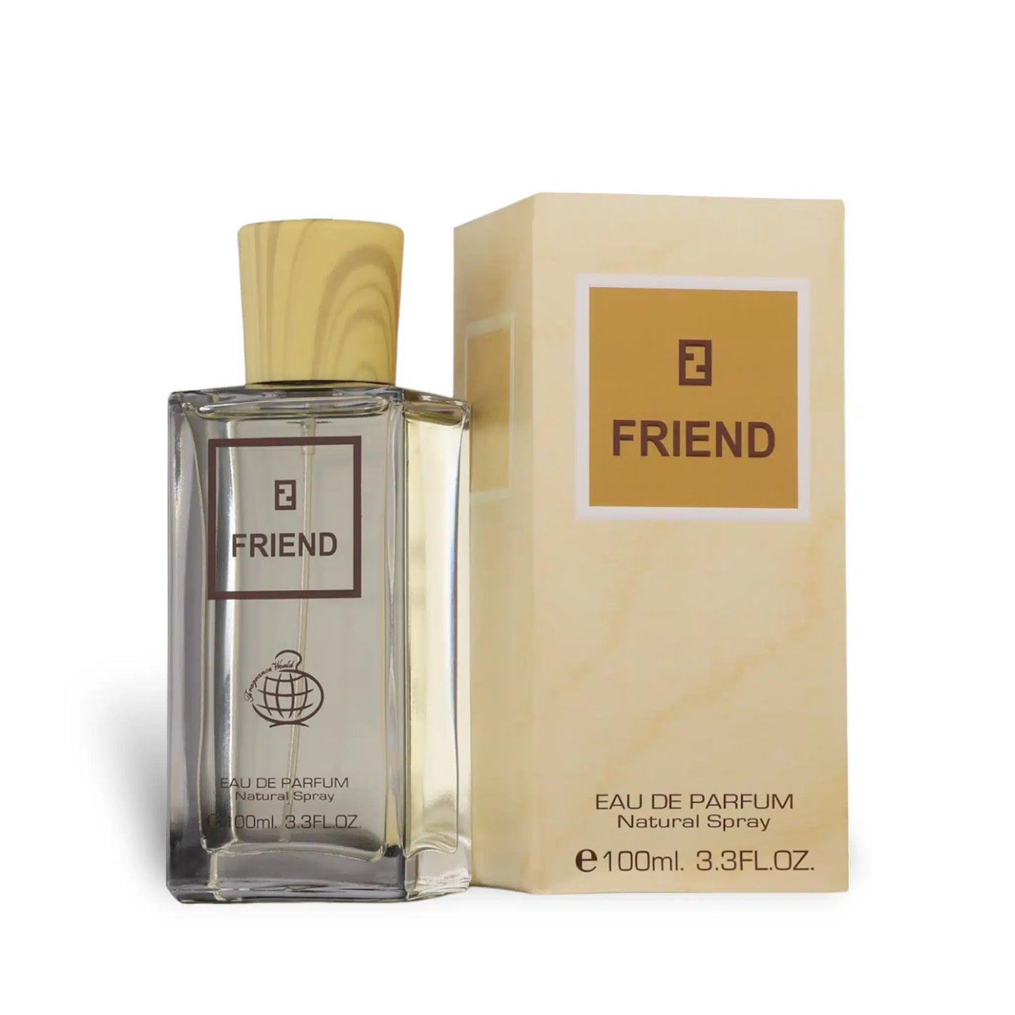 Friend 100ml Eau de Parfum by Fragrance World bottle and box