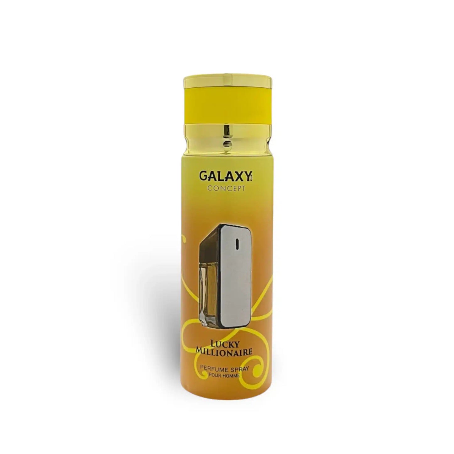 Galaxy Concept Lucky Millionaire 200ml Body Spray by Galaxy Concept body spray can and packaging