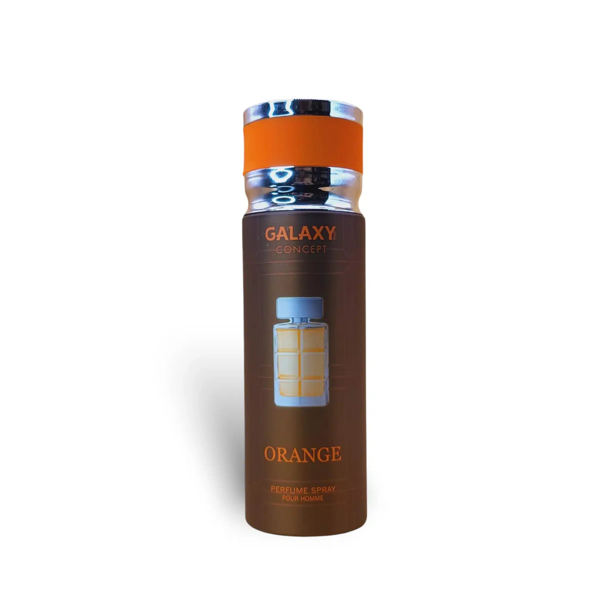 Galaxy Concept Orange Pour Homme 200ml Body Spray by Galaxy Concept body spray can and packaging