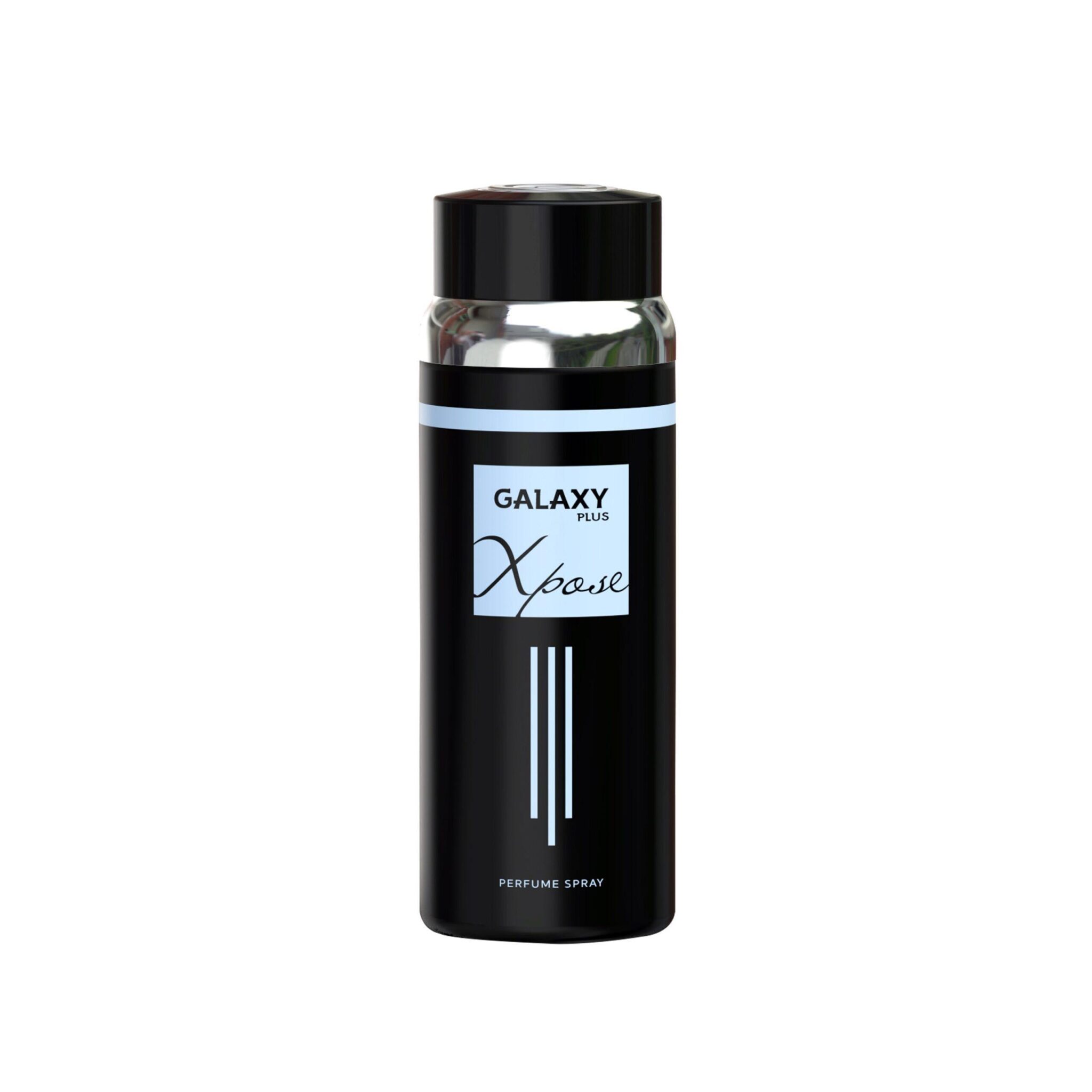 Galaxy Plus Xpose Black 200ml Body Spray by Galaxy Concept body spray can and packaging