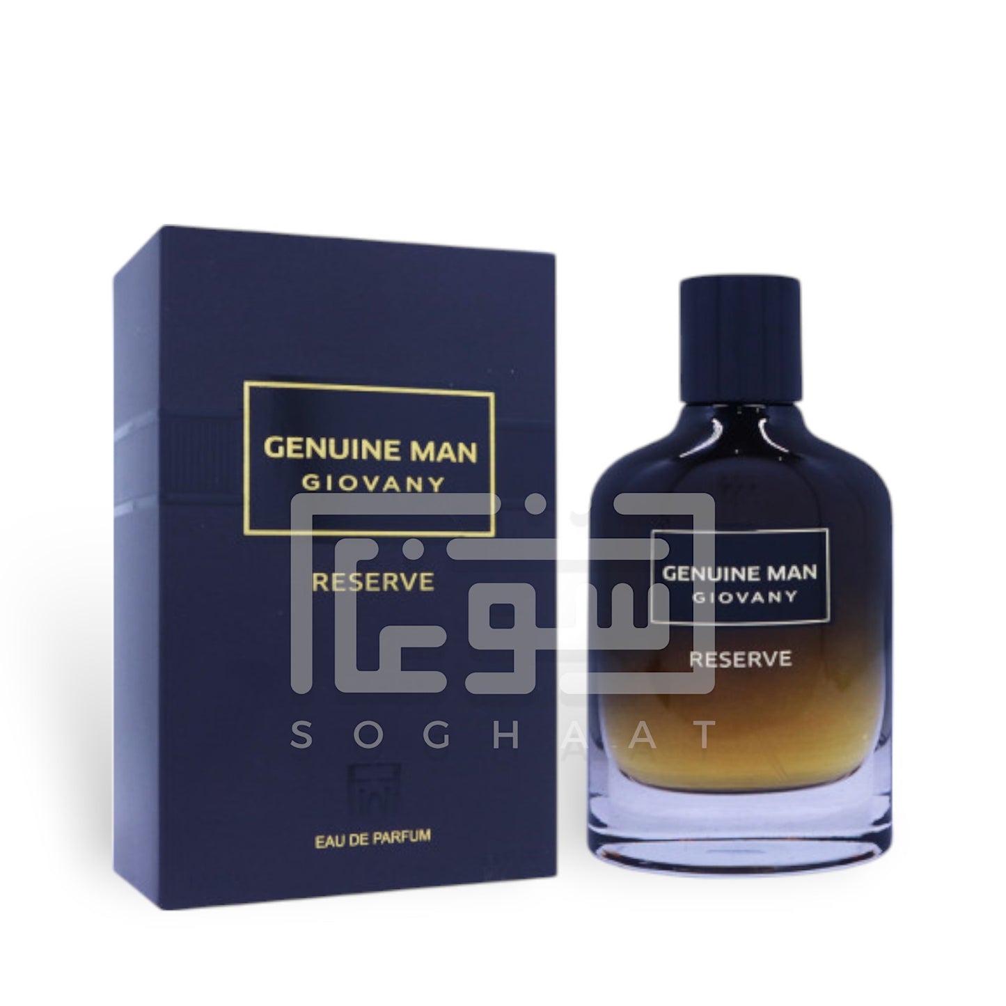 Genuine Man Giovani Reserve 100ml Eau de Parfum by Fragrance World perfume bottle close up