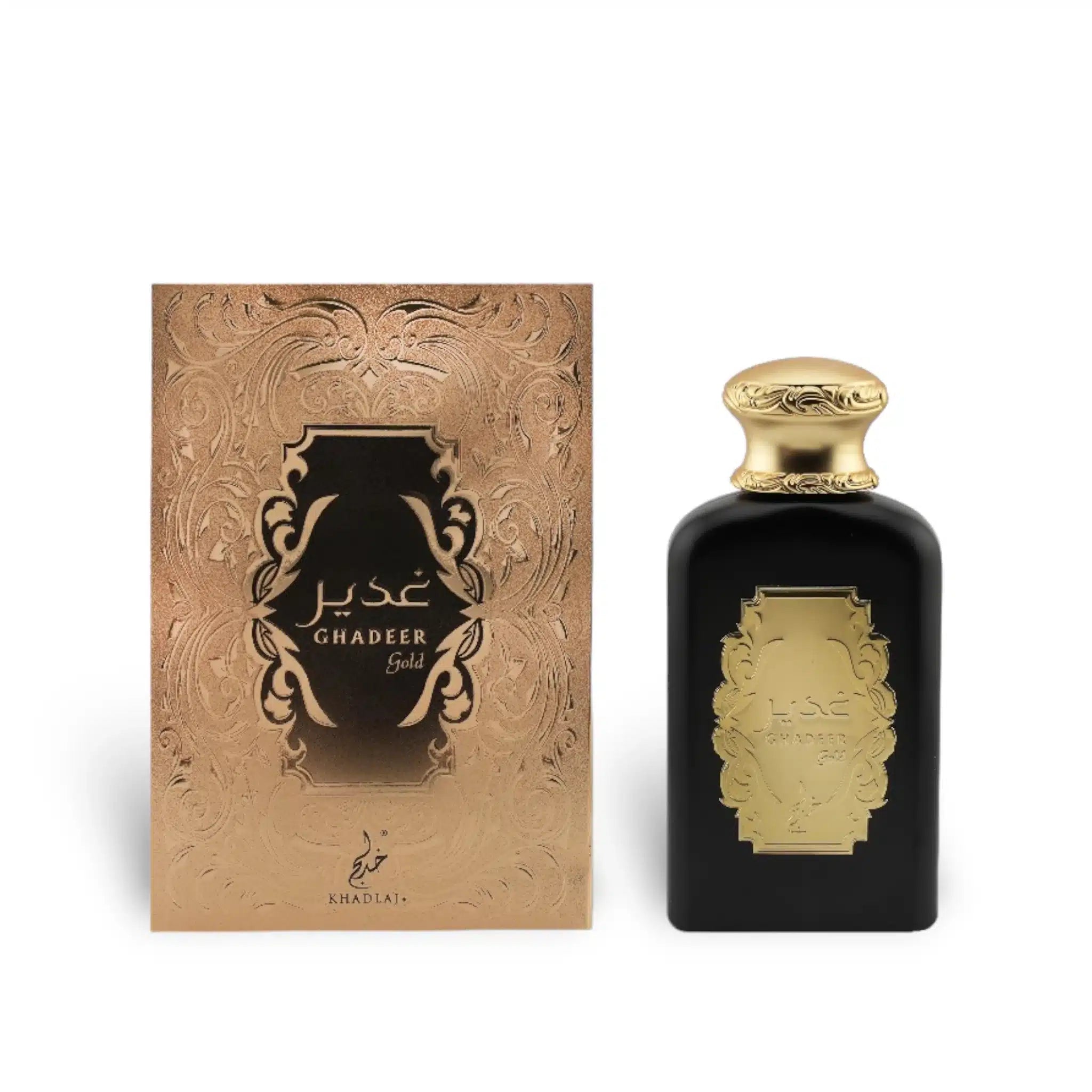 Ghadeer Gold 100ml Eau de Parfum by Khadlaj bottle and box