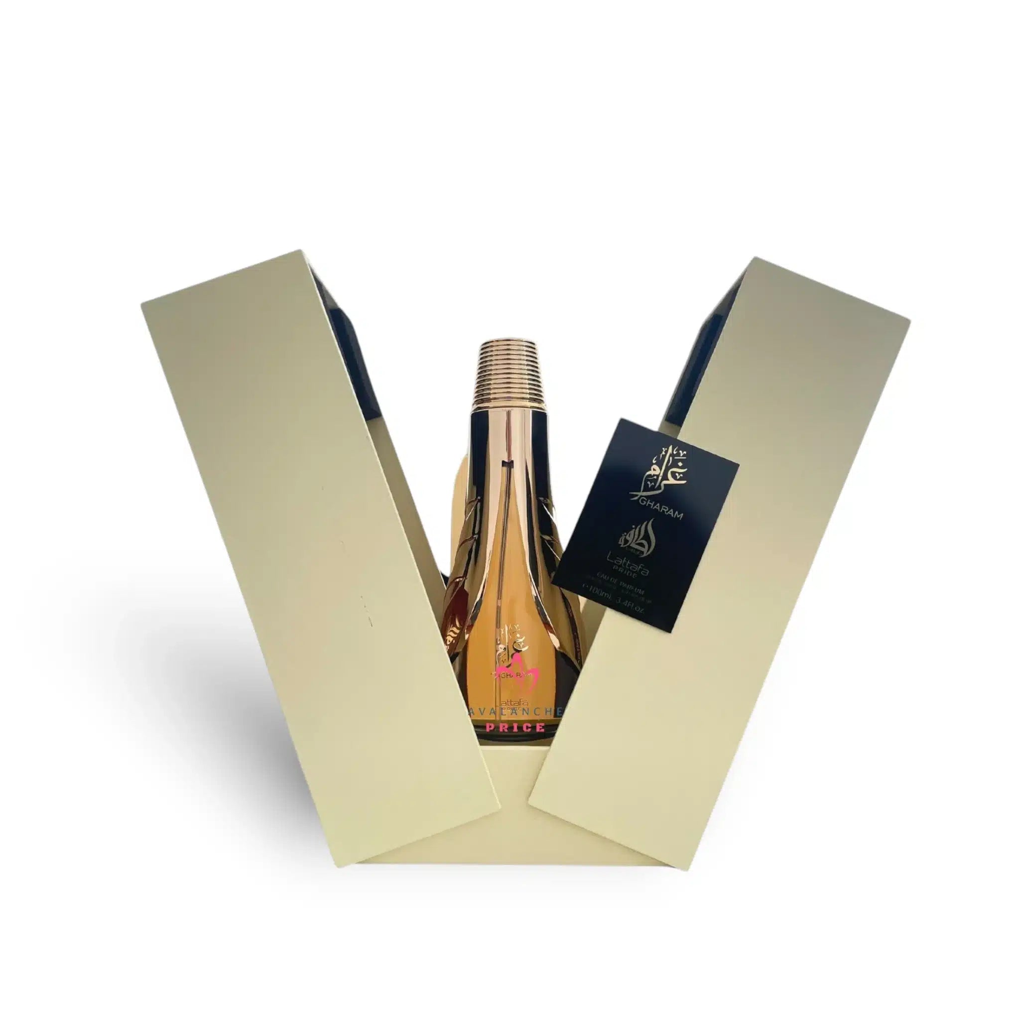Gharam 100ml Eau de Parfum by Lattafa Pride fragrance bottle