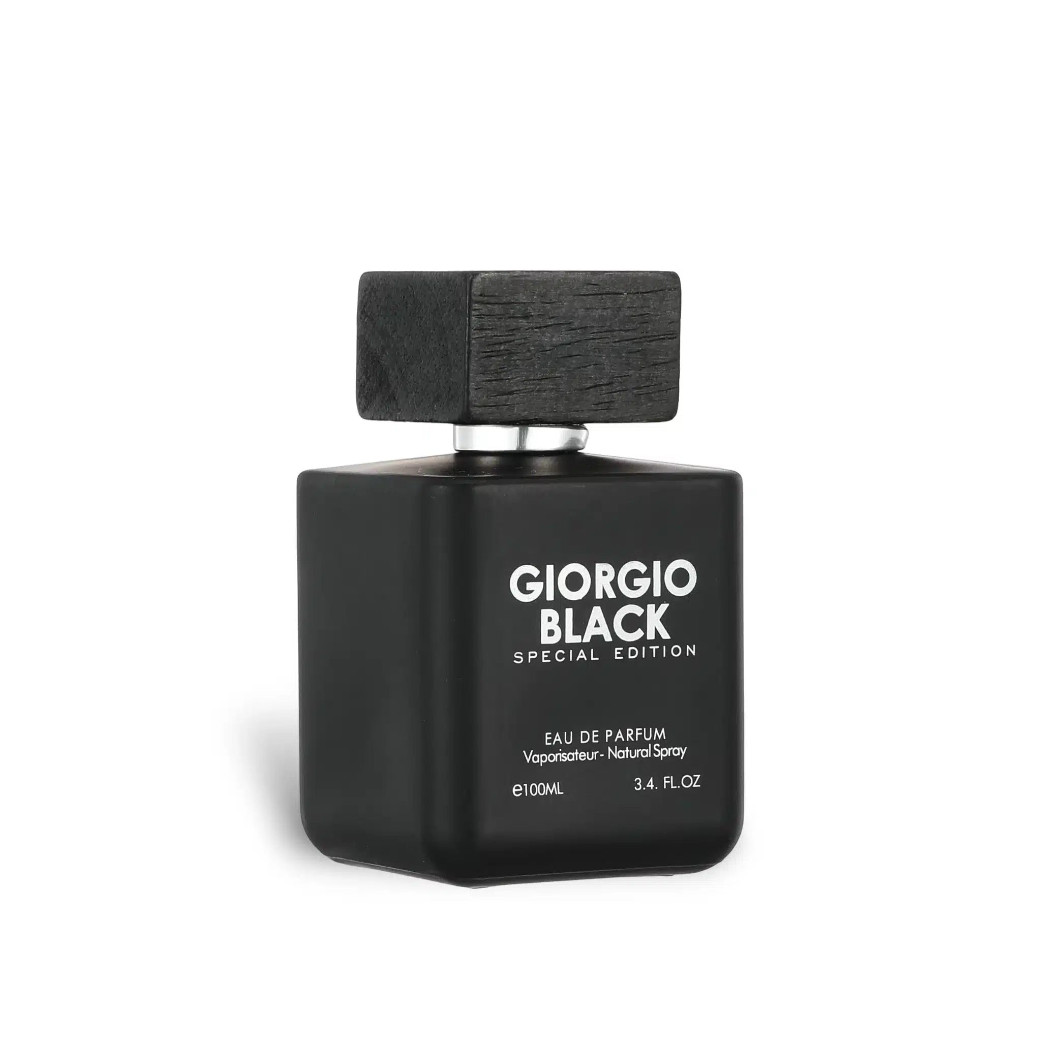 Giorgio Black Special Edition 100ml Eau de Parfum by Fragrance World perfume bottle close up