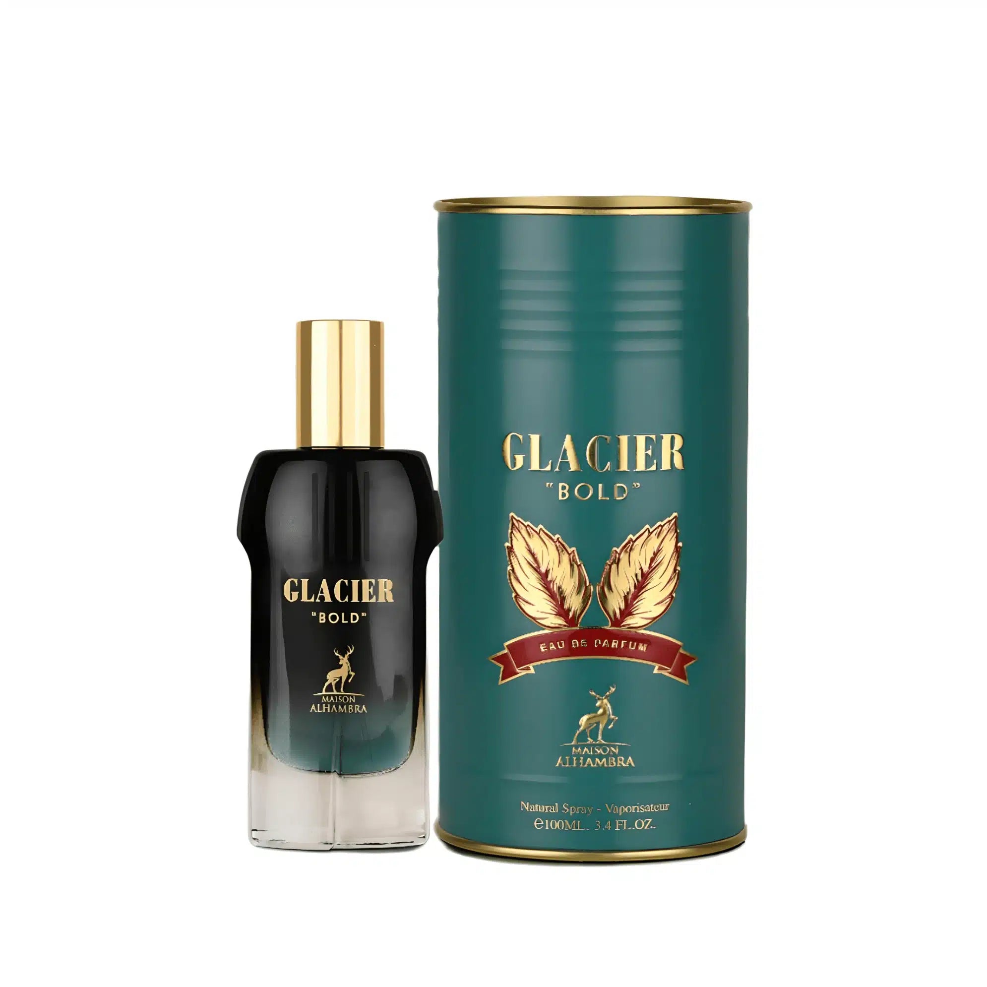 Glacier Bold 100ml Eau de Parfum by Maison Alhambra bottle and box