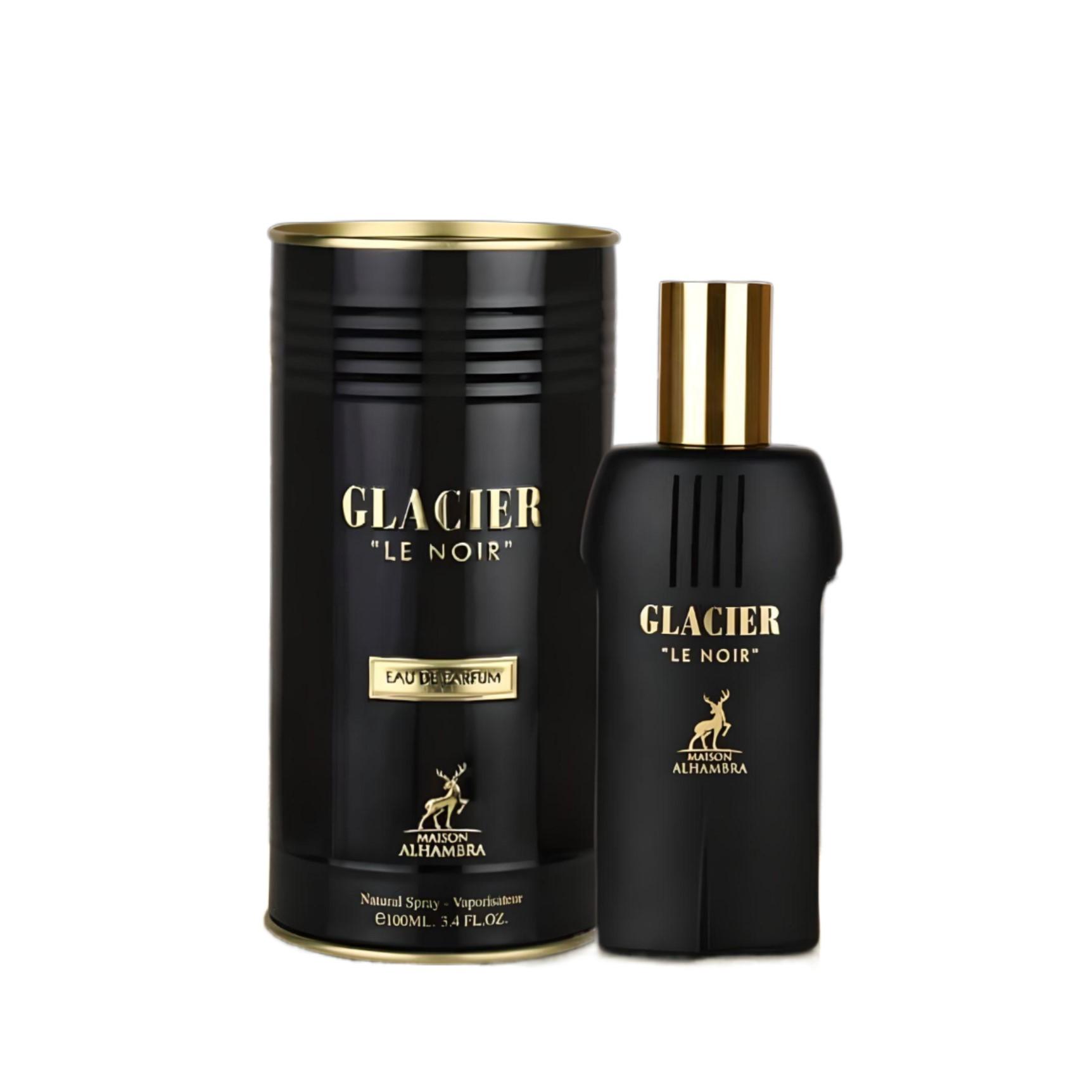 Glacier Le Noir 100ml Eau de Parfum by Maison Alhambra bottle and box