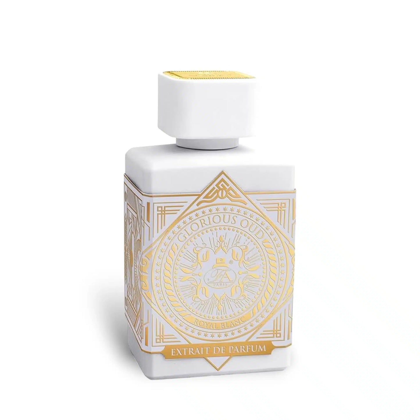 Glorious Oud Royal Blanc 80ml Extrait de Parfum by French Avenue perfume bottle close up