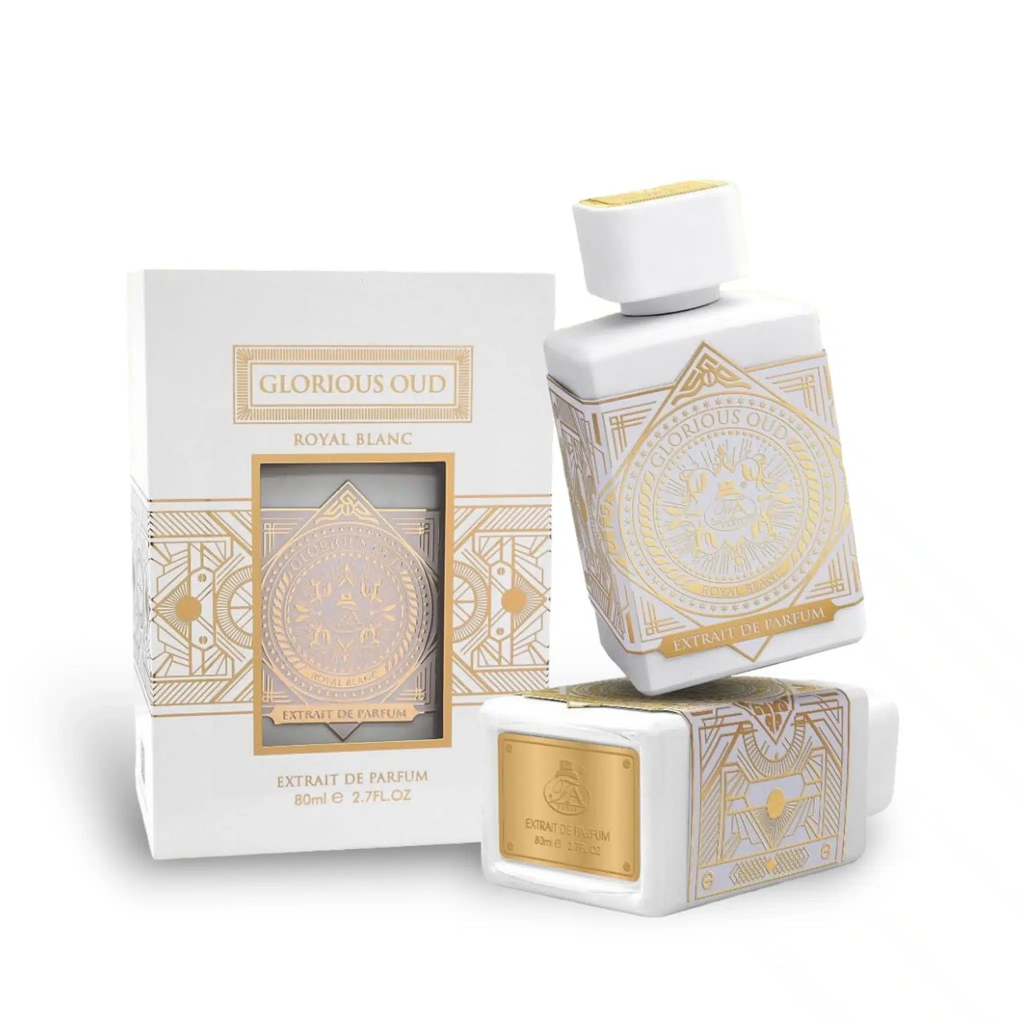 Glorious Oud Royal Blanc 80ml Extrait de Parfum by French Avenue fragrance packaging front view