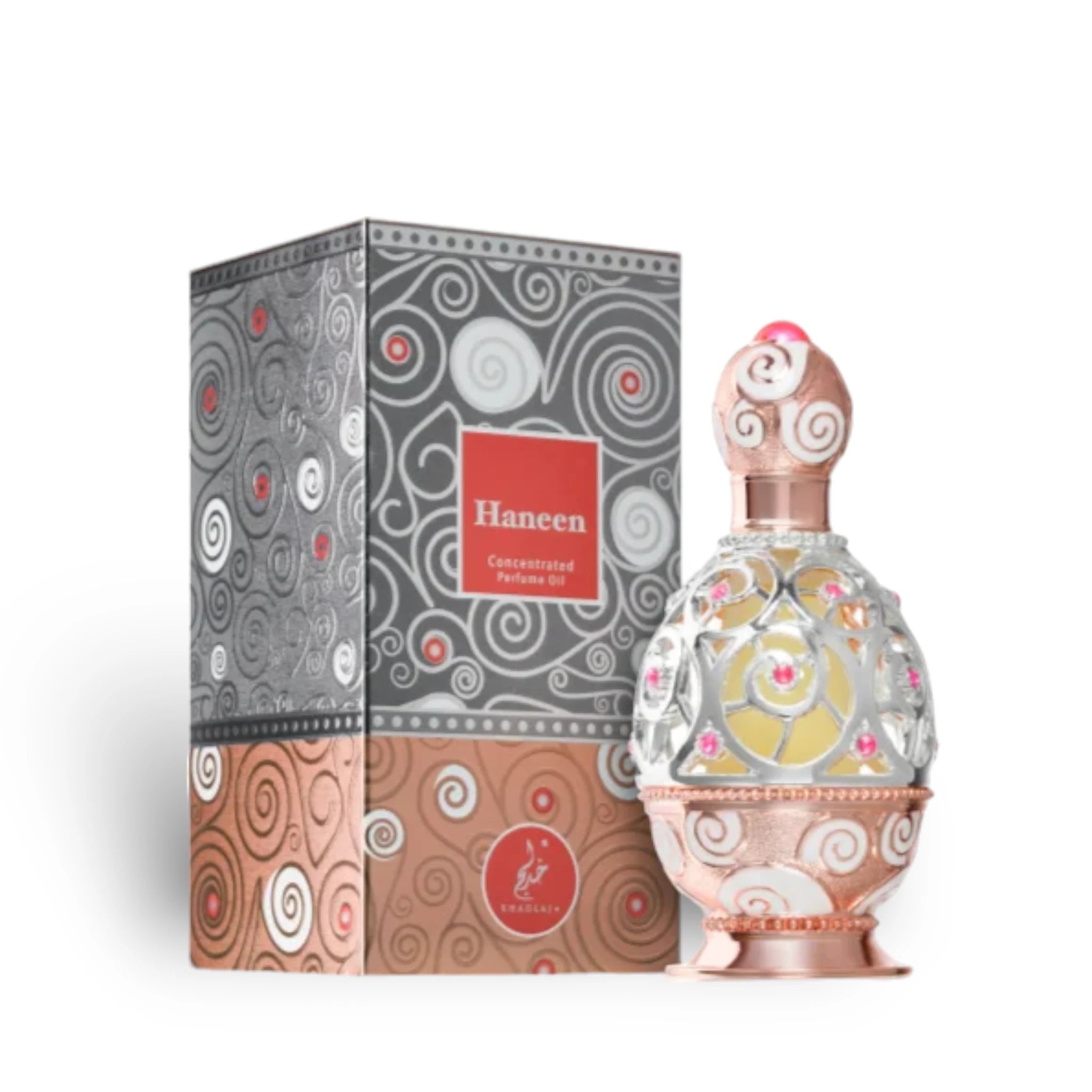 Haneen Rose Gold Concentrated 20ml Perfume Oil by Khadlaj perfume oil bottle