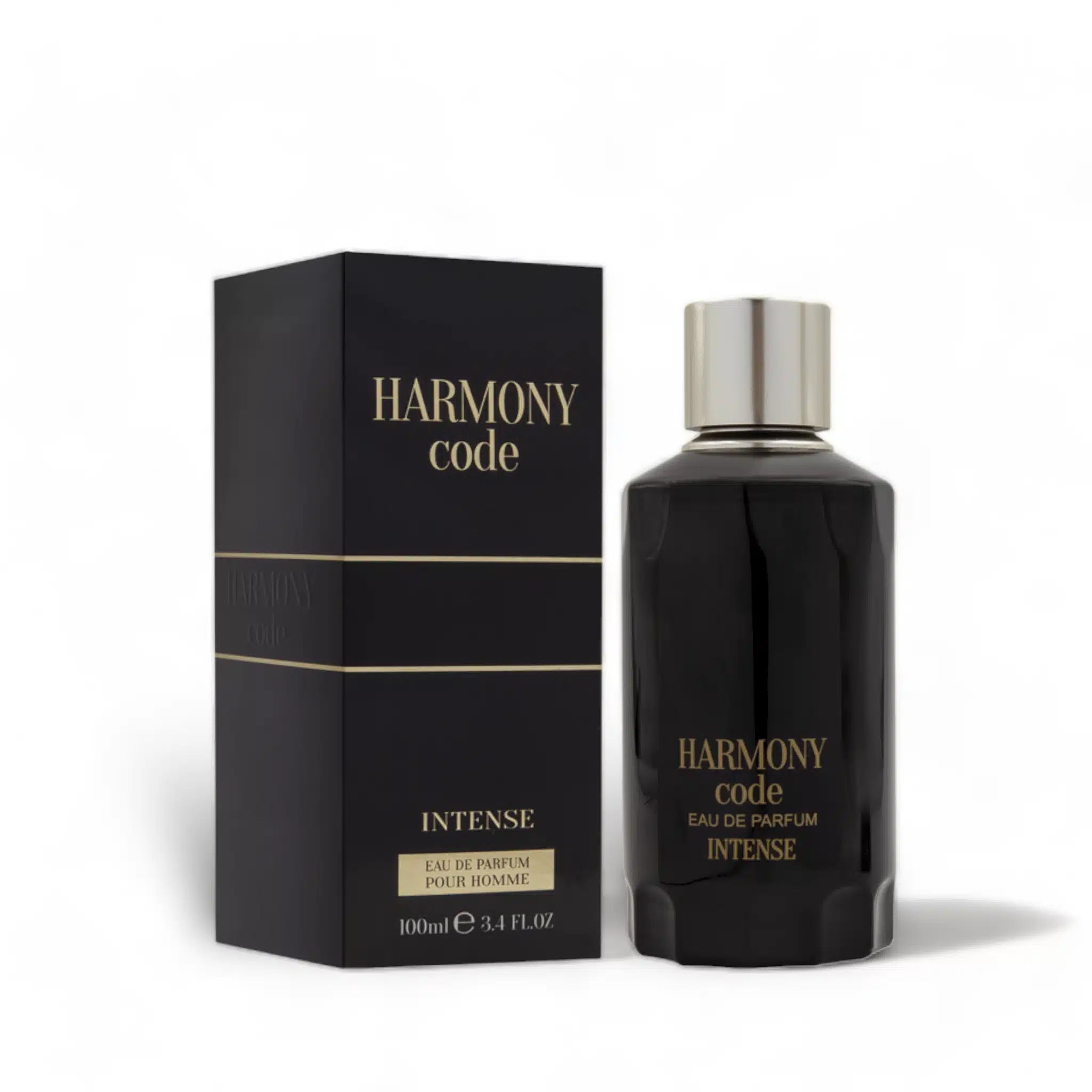 Harmony Code Intense 100ml Eau de Parfum by Fragrance World bottle and box