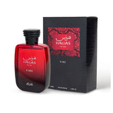 Hawas Fire 100ml Eau de Parfum by Rasasi bottle and box