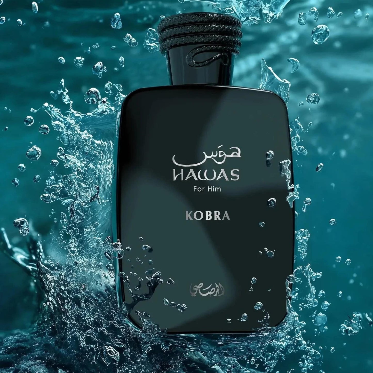 Hawas Kobra For Him 100ml Eau de Parfum by Rasasi bottle and box