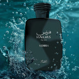 Hawas Kobra For Him 100ml Eau de Parfum by Rasasi bottle and box