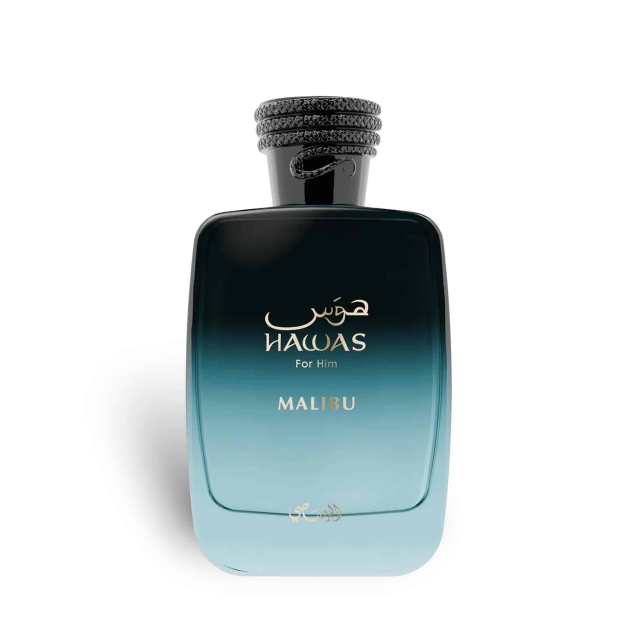 Hawas Malibu For Him 100ml Eau de Parfum by Rasasi fragrance packaging front view
