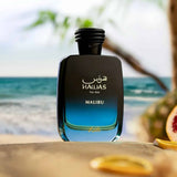 Hawas Malibu For Him 100ml Eau de Parfum by Rasasi perfume bottle close up