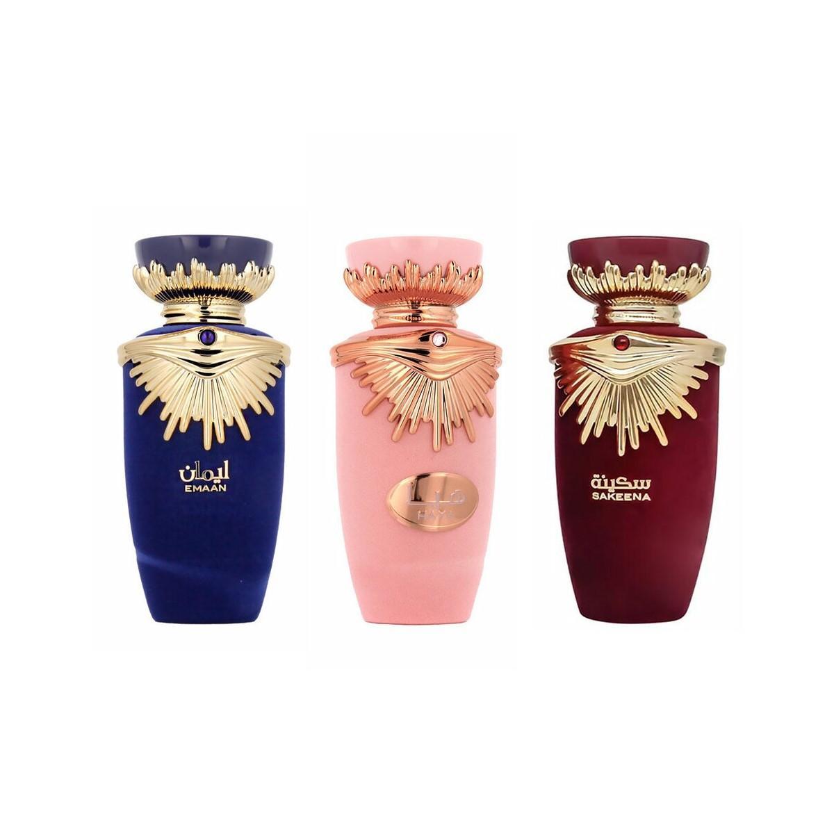 Sakeena 100ml Eau de Parfum by Lattafa bottle and box