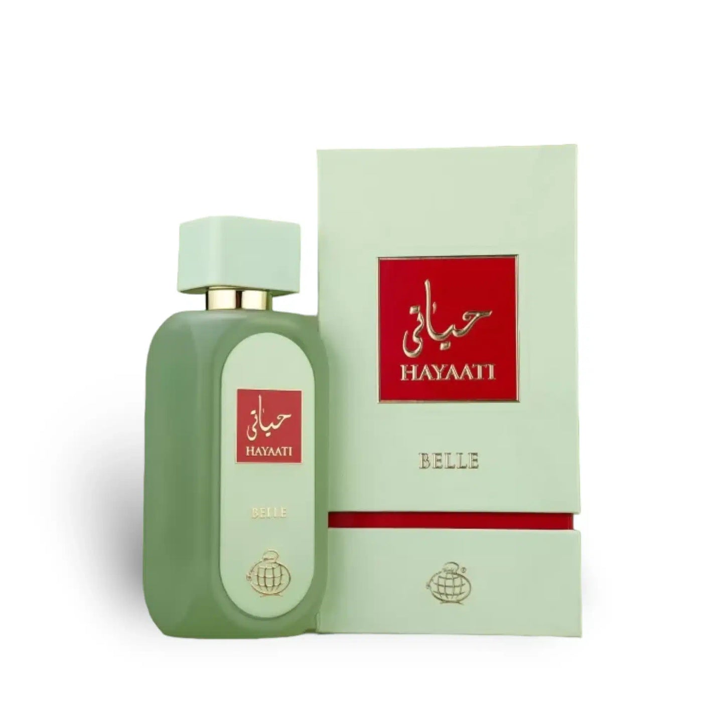 Hayaati Belle 100ml Eau de Parfum by Fragrance World bottle and box