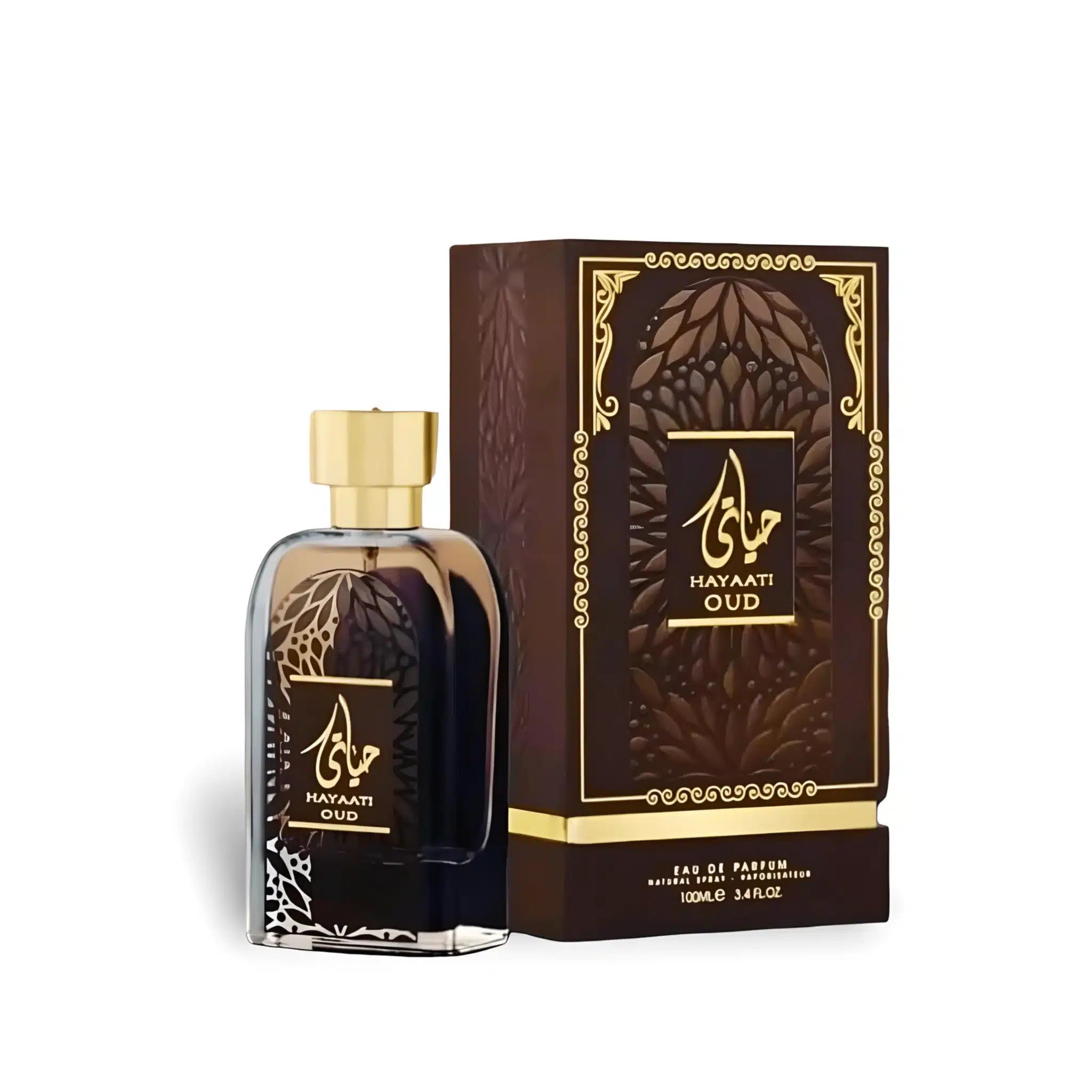 Hayaati Oud 100ml Eau de Parfum by Ard Al Zaafaran bottle and box