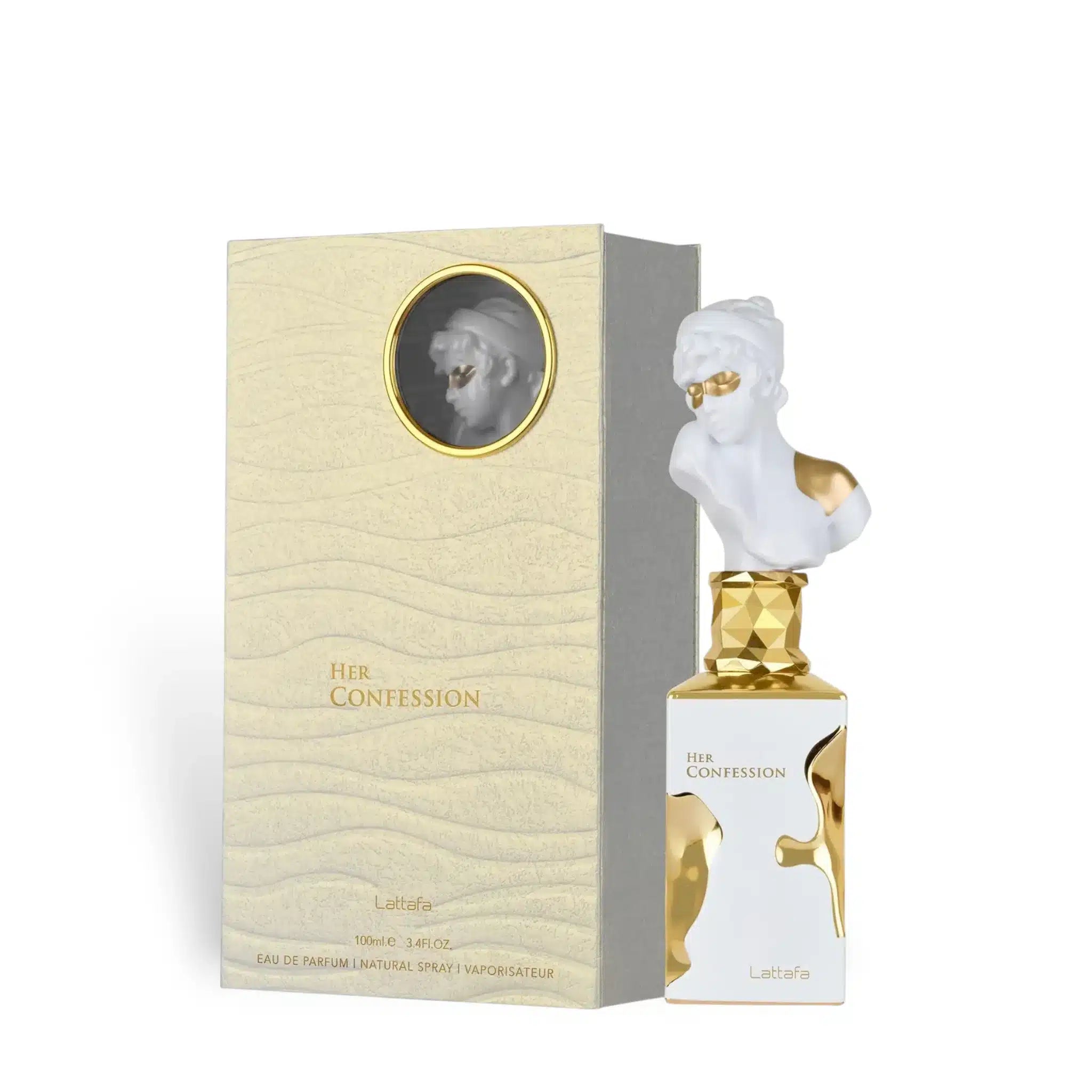Her Confession 100ml Eau de Parfum by Lattafa bottle and box