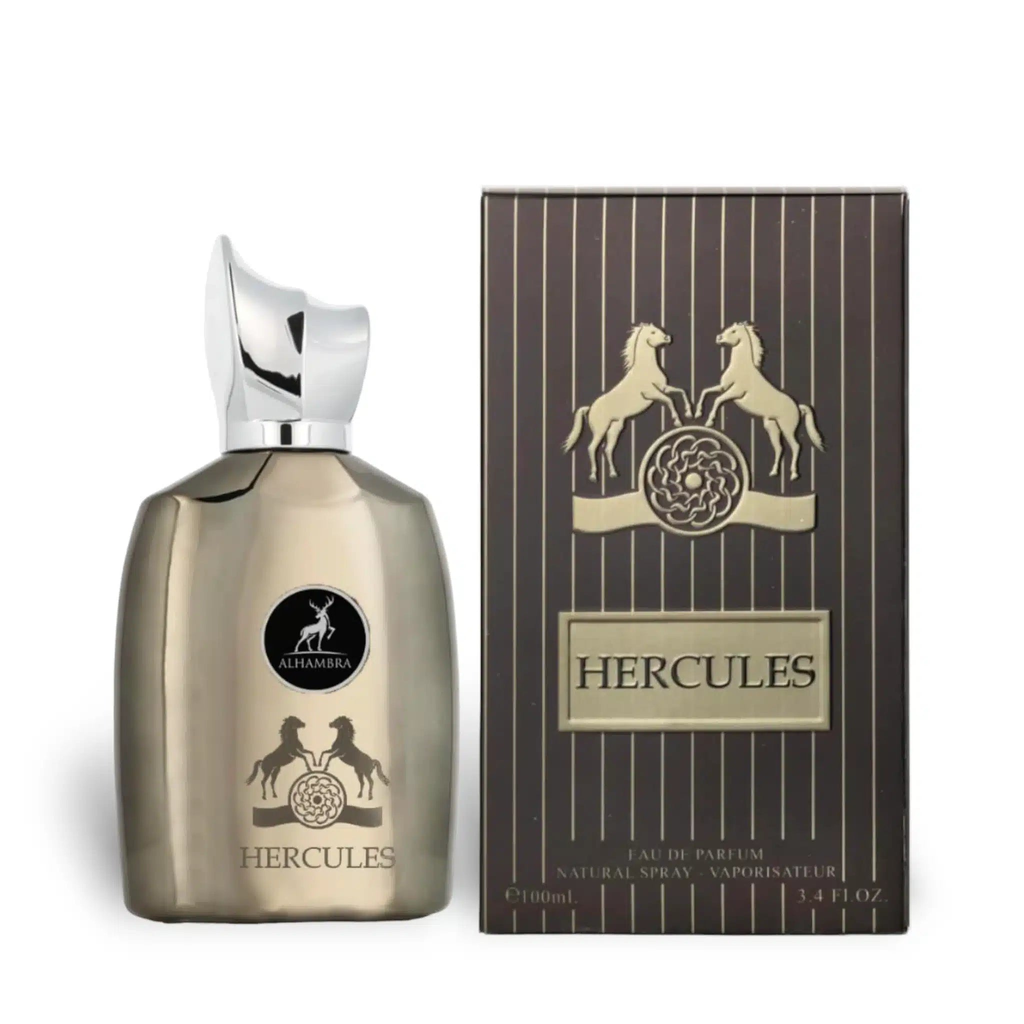 Hercules 100ml Eau de Parfum by Maison Alhambra bottle and box