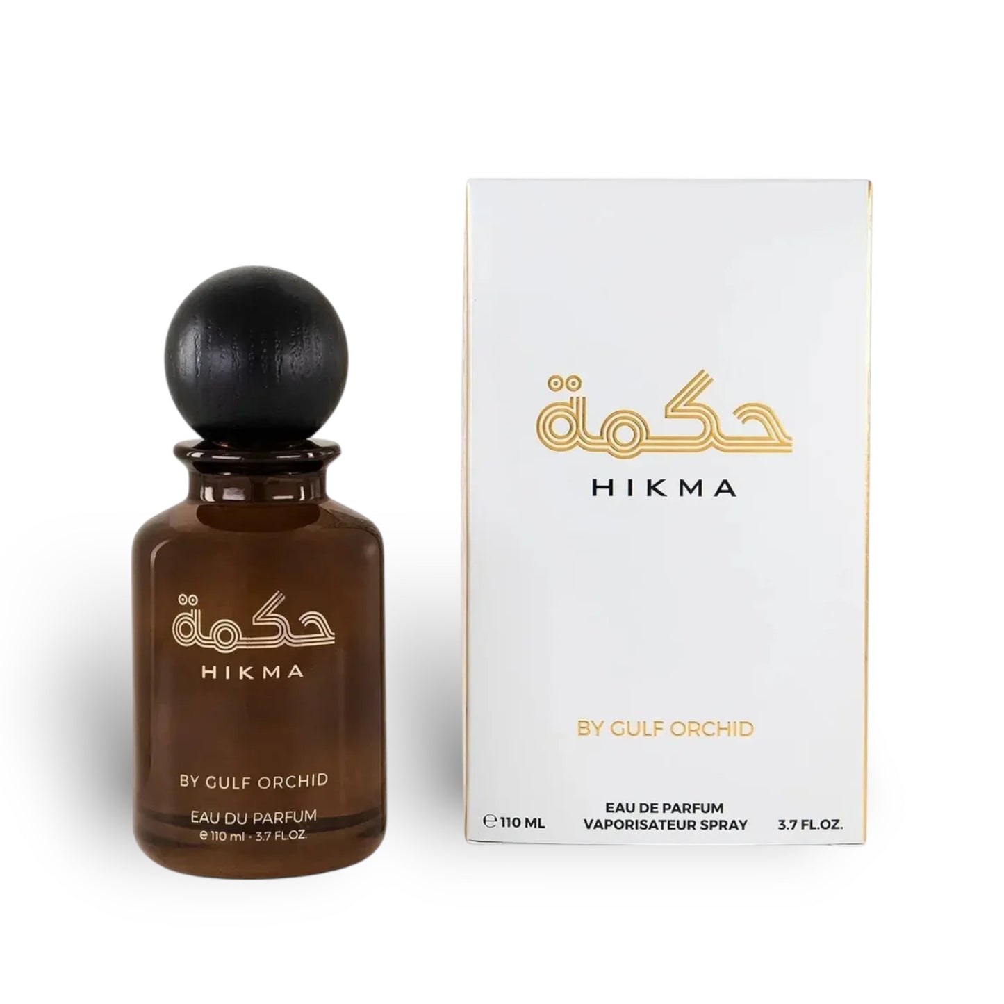 Hikma 110ml Eau de Parfum by Gulf Orchid bottle and box